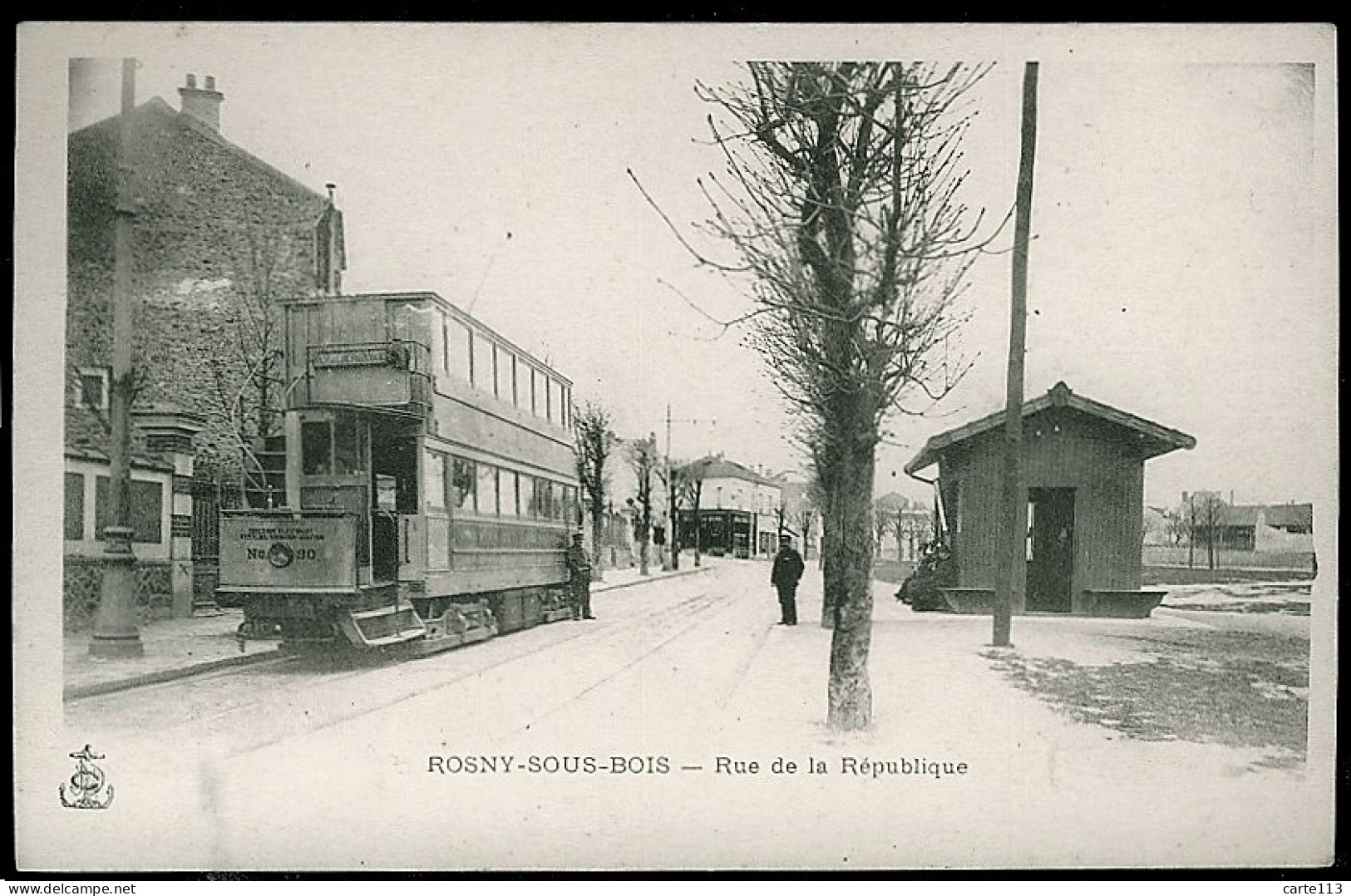 93 - T2497CPA - ROSNY SOUS BOIS - Rue De La République (tramway) - Parfait état - SEINE-SAINT-DENIS - Rosny Sous Bois