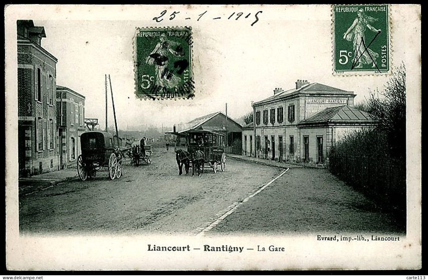 60 - B2048CPA - LIANCOURT RANTIGNY - La Gare (autobus DUVAL) - Bon état - OISE - Liancourt