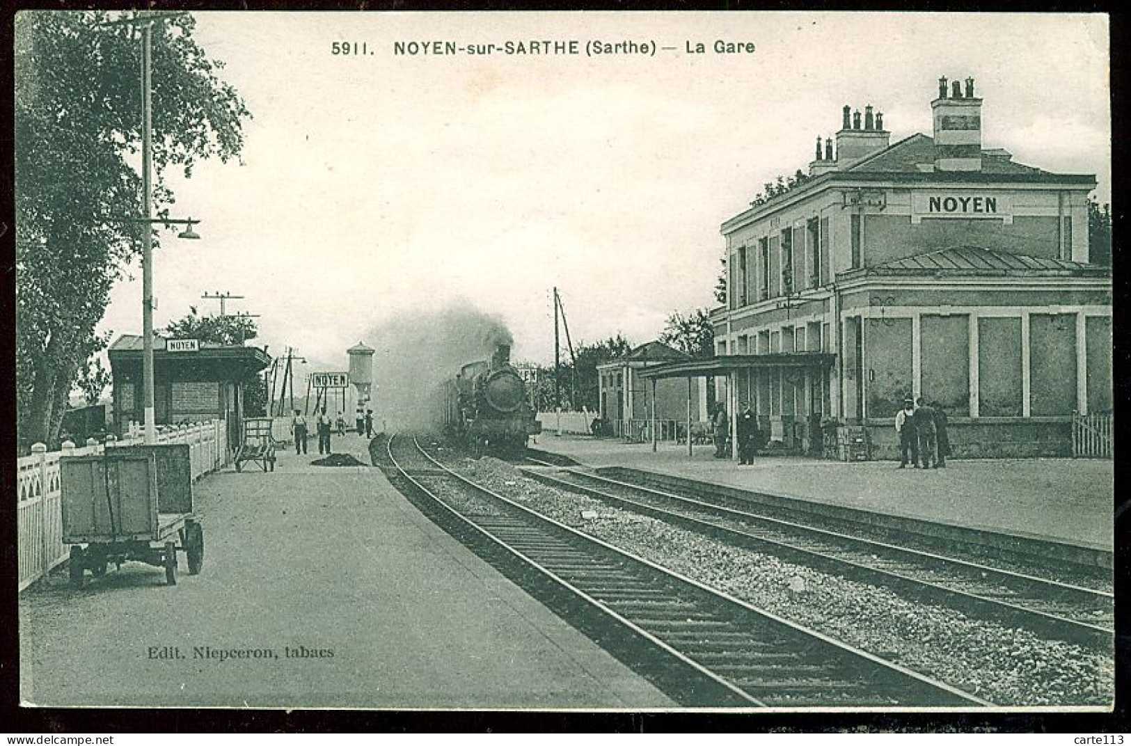 72 - T1839CPA - NOYEN SUR SARTHE - 5911 - La Gare - Très Bon état - SARTHE - Other & Unclassified