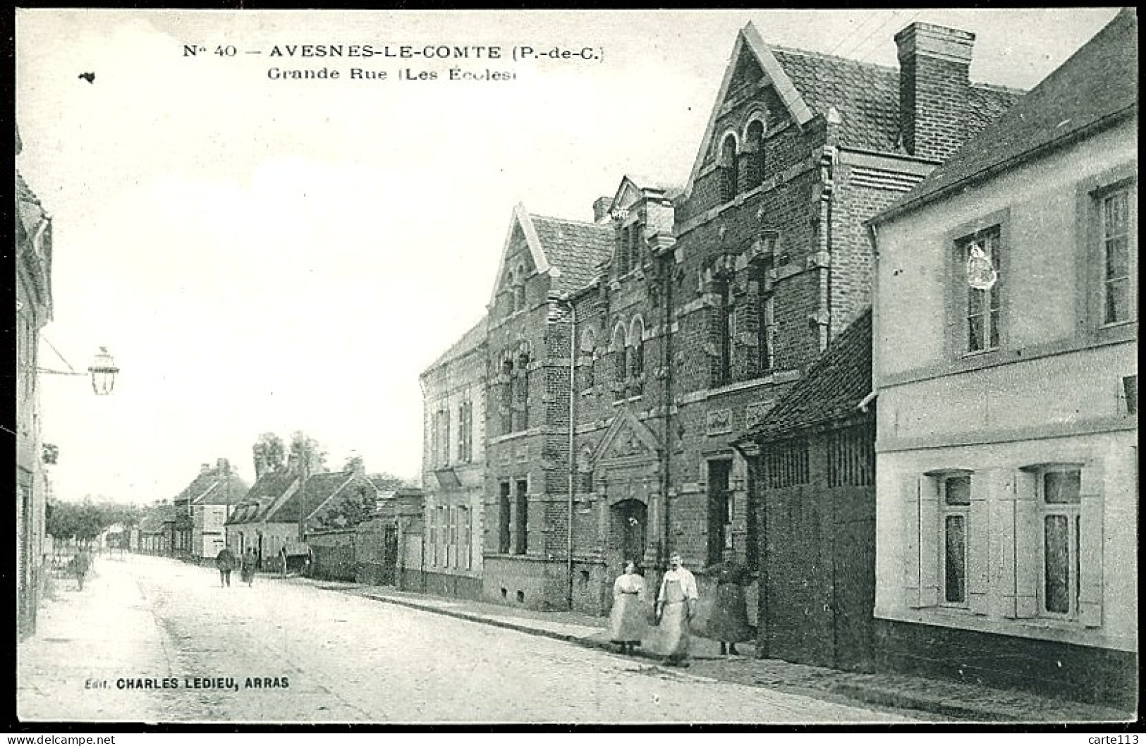 62 - B1757CPA - AVESNES LE COMTE - 40 - Grande Rue - Les écoles - Très Bon état - PAS-DE-CALAIS - Avesnes Le Comte