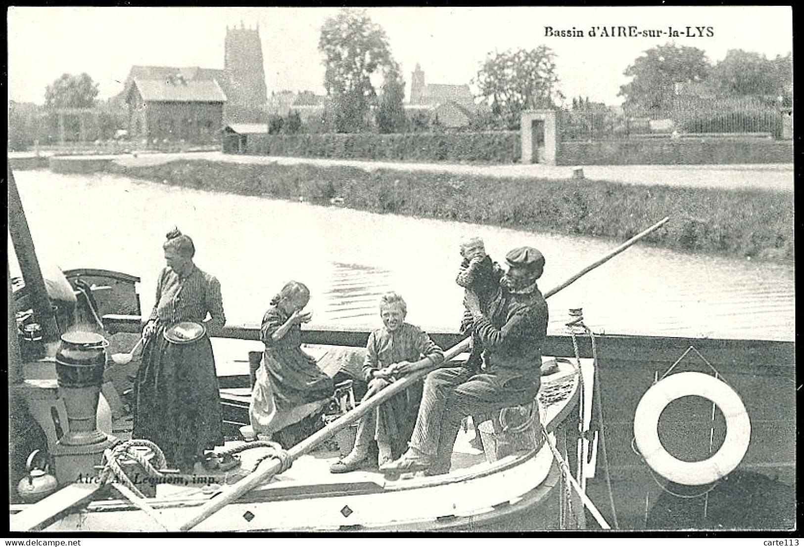 62 - T1624CPA - AIRE SUR LA LYS - Bassin - Péniche - Parfait état - PAS-DE-CALAIS - Aire Sur La Lys