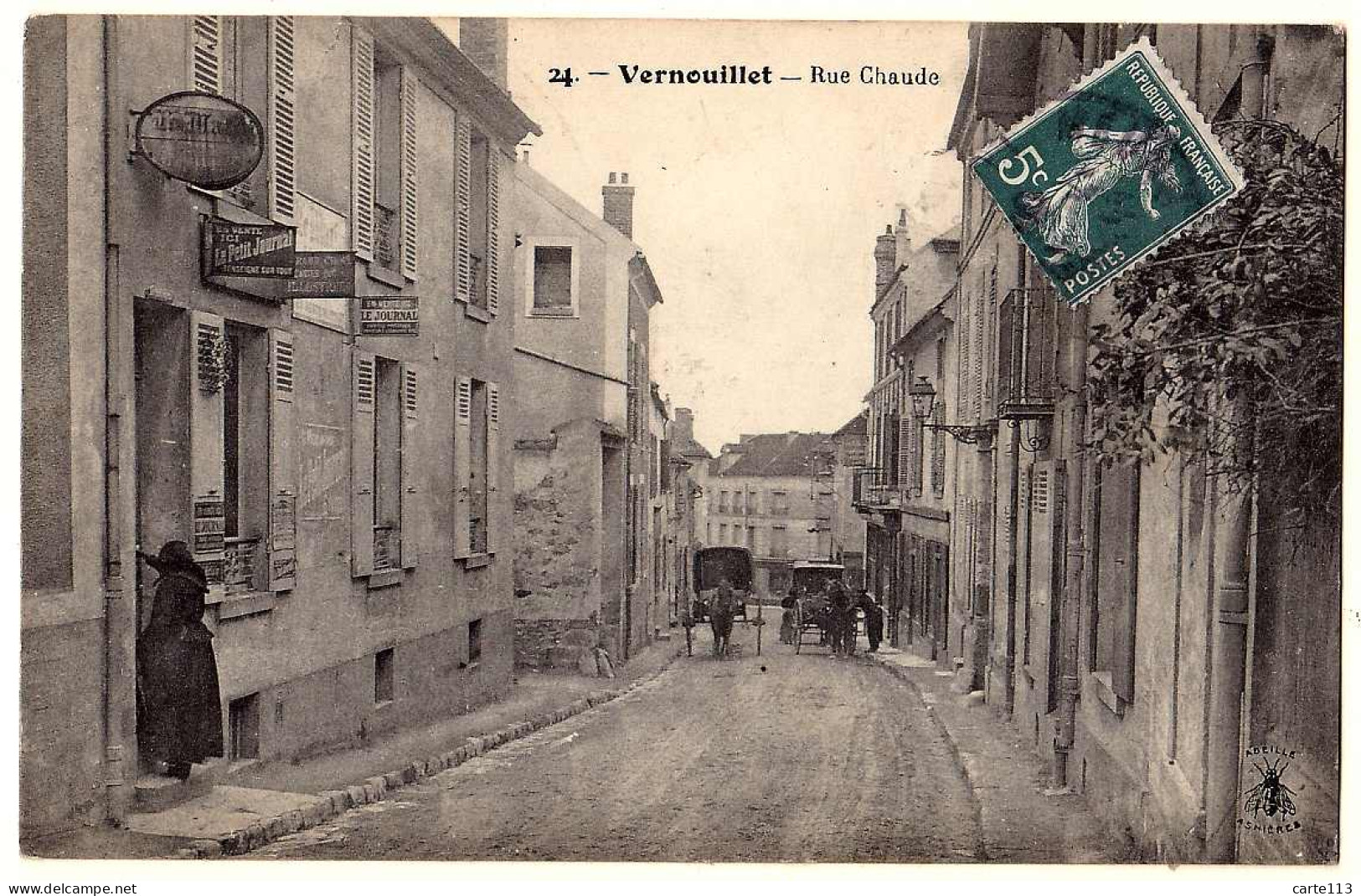 78 - B1222CPA - VERNOUILLET - 24 - Rue Chaude (marchand De Journaux) - Très Bon état - YVELINES - Vernouillet