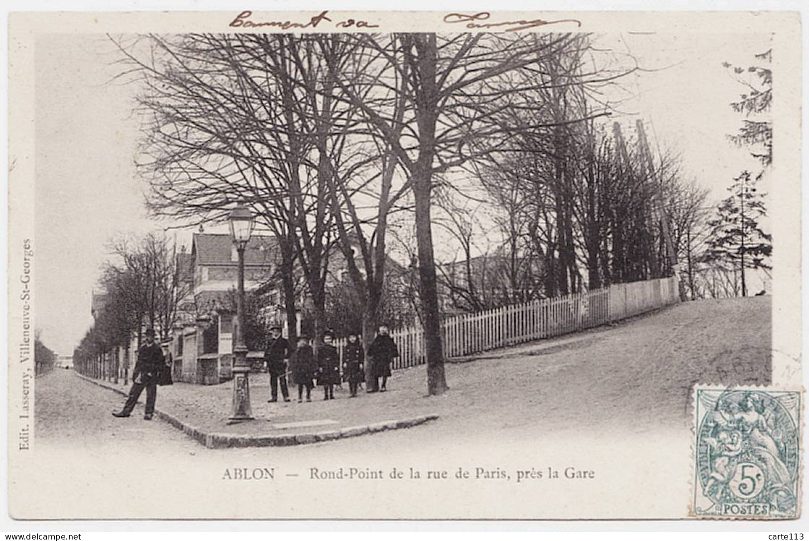 94 - B637CPA - ABLON - Rond Point De La Rue De Paris Près La Gare - Parfait état - VAL-DE-MARNE - Ablon Sur Seine
