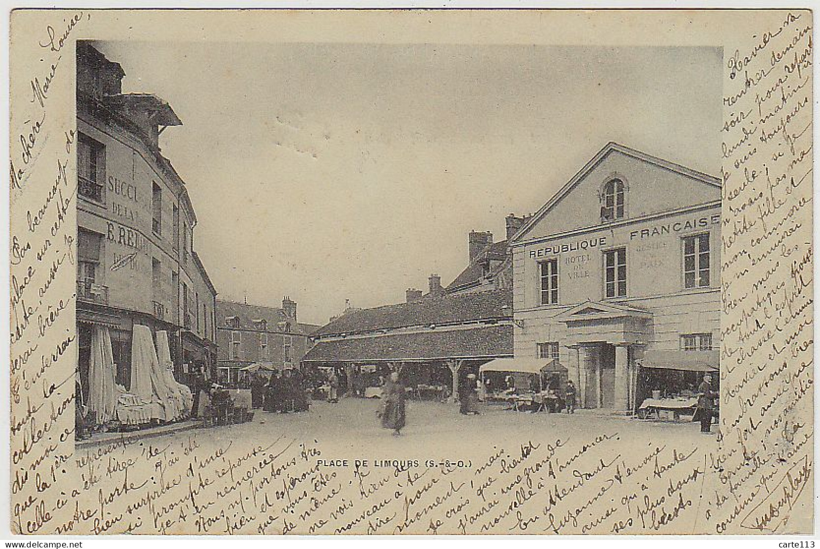 91 - B491CPA - LIMOURS - Place De Limours (jour De Marché) - Très Bon état - ESSONNE - Limours