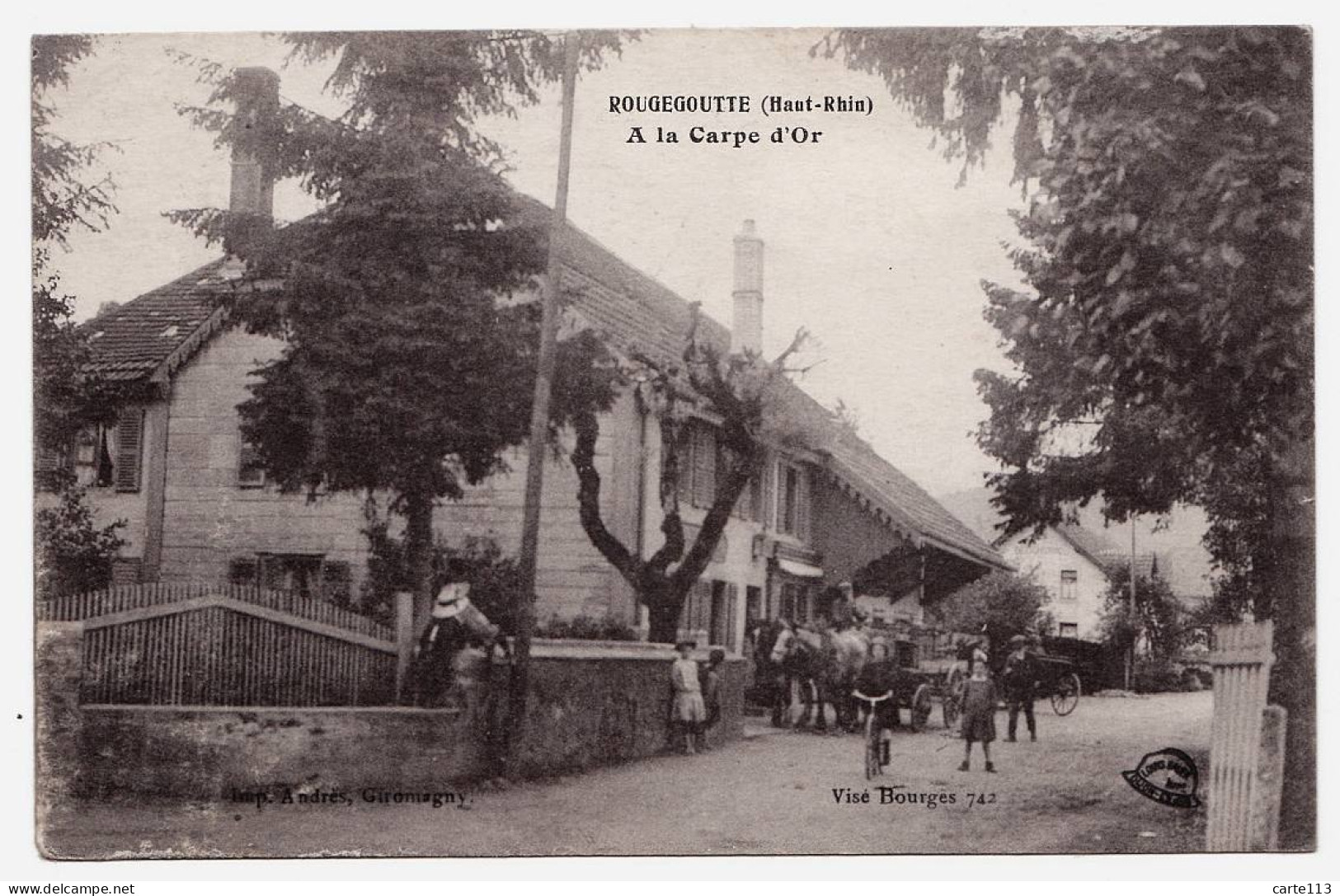 90 - B505CPA - ROUGEGOUTTE - A La Carpe D'Or - Bon état - TERRITOIRE DE BELFORT - Autres & Non Classés