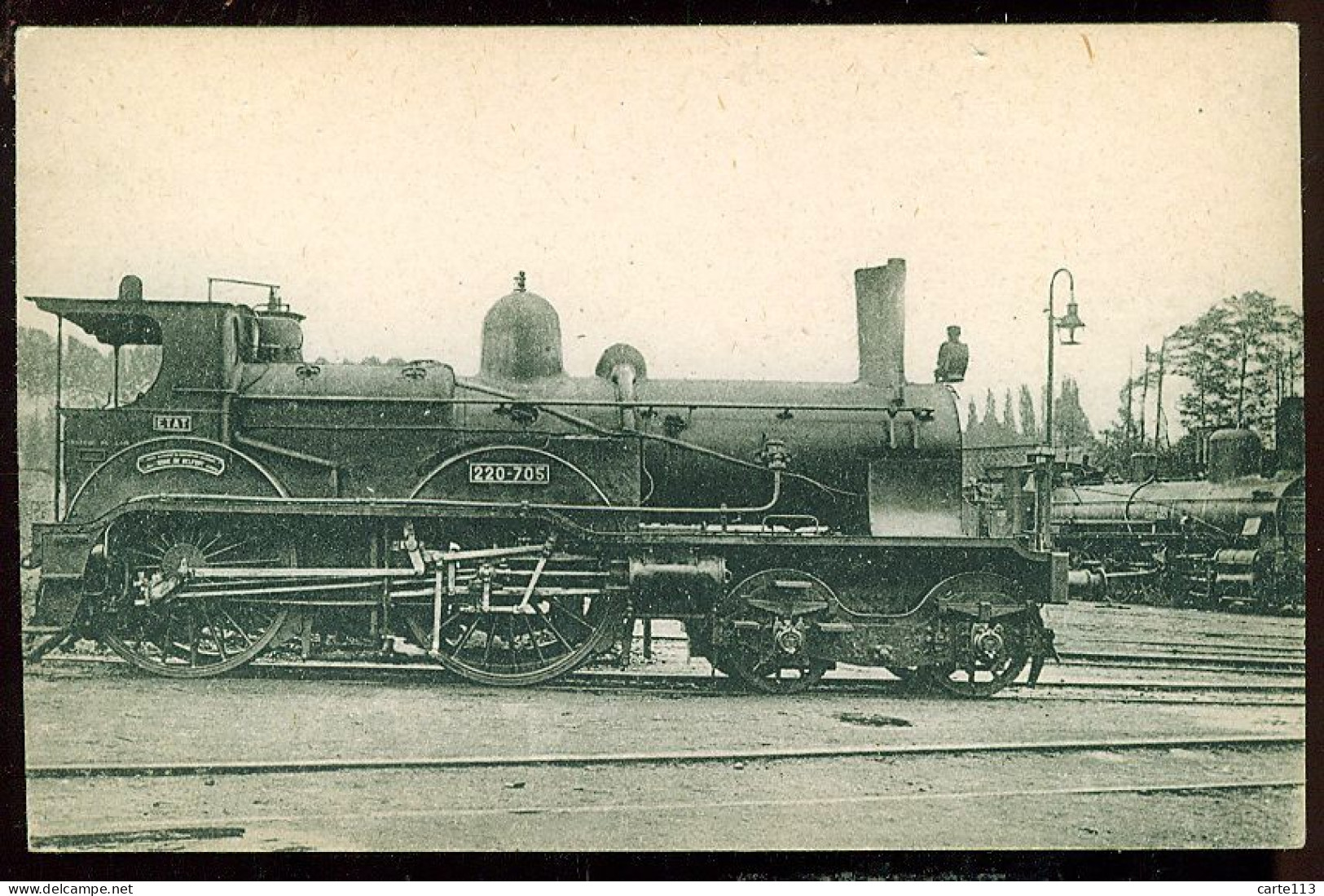 72 - T1844CPA - CHÂTEAU DU LOIR - Locomotives De L'Etat - Ancien Réseau Machine 220-705 à Vapeur Saturée - Parfait état - Chateau Du Loir