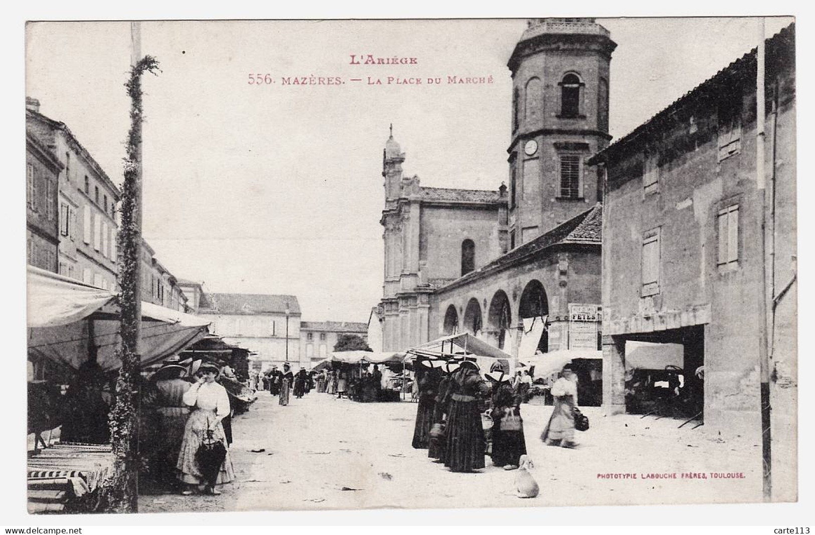 9 - T137CPA - MAZERES - 556 - La Place Du Marché - Très Bon état - ARIEGE - Autres & Non Classés