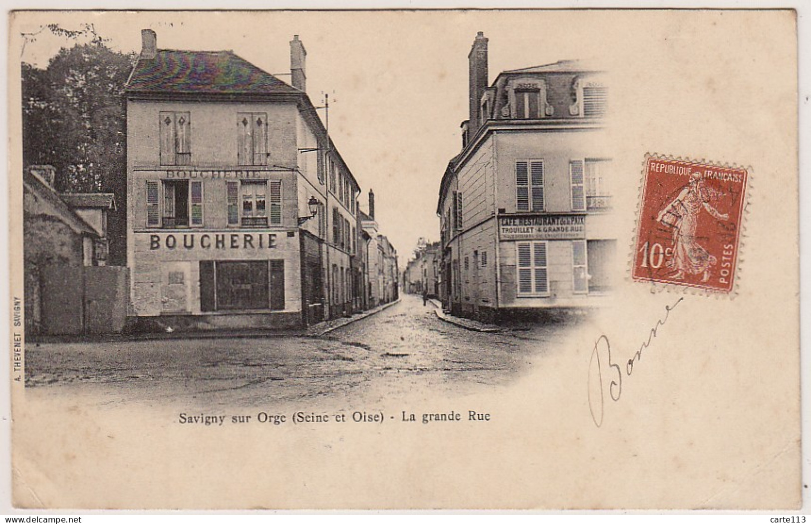 91 - B13449CPA - SAVIGNY SUR ORGE - La Grande Rue - Carte Pionnière - Très Bon état - ESSONNE - Savigny Sur Orge