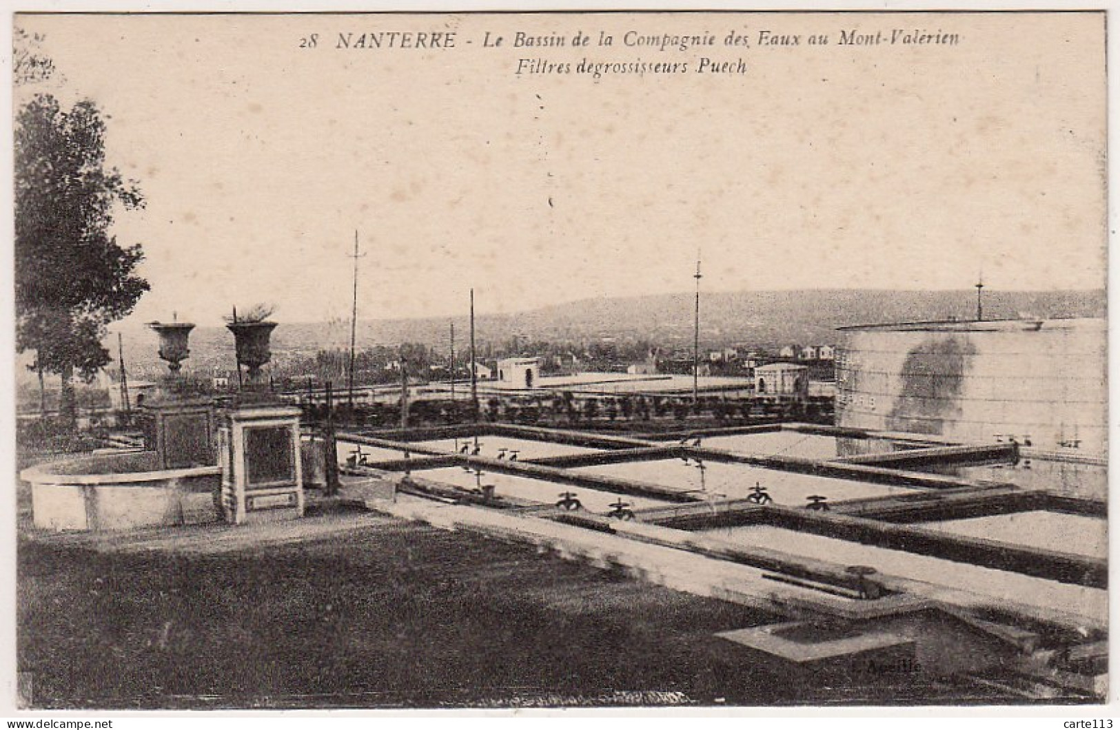 92 - B13344CPA - NANTERRE - Le Bassin De La Compagnie Des Eaux Au Mont Valerien - Parfait état - HAUTS-DE-SEINE - Nanterre