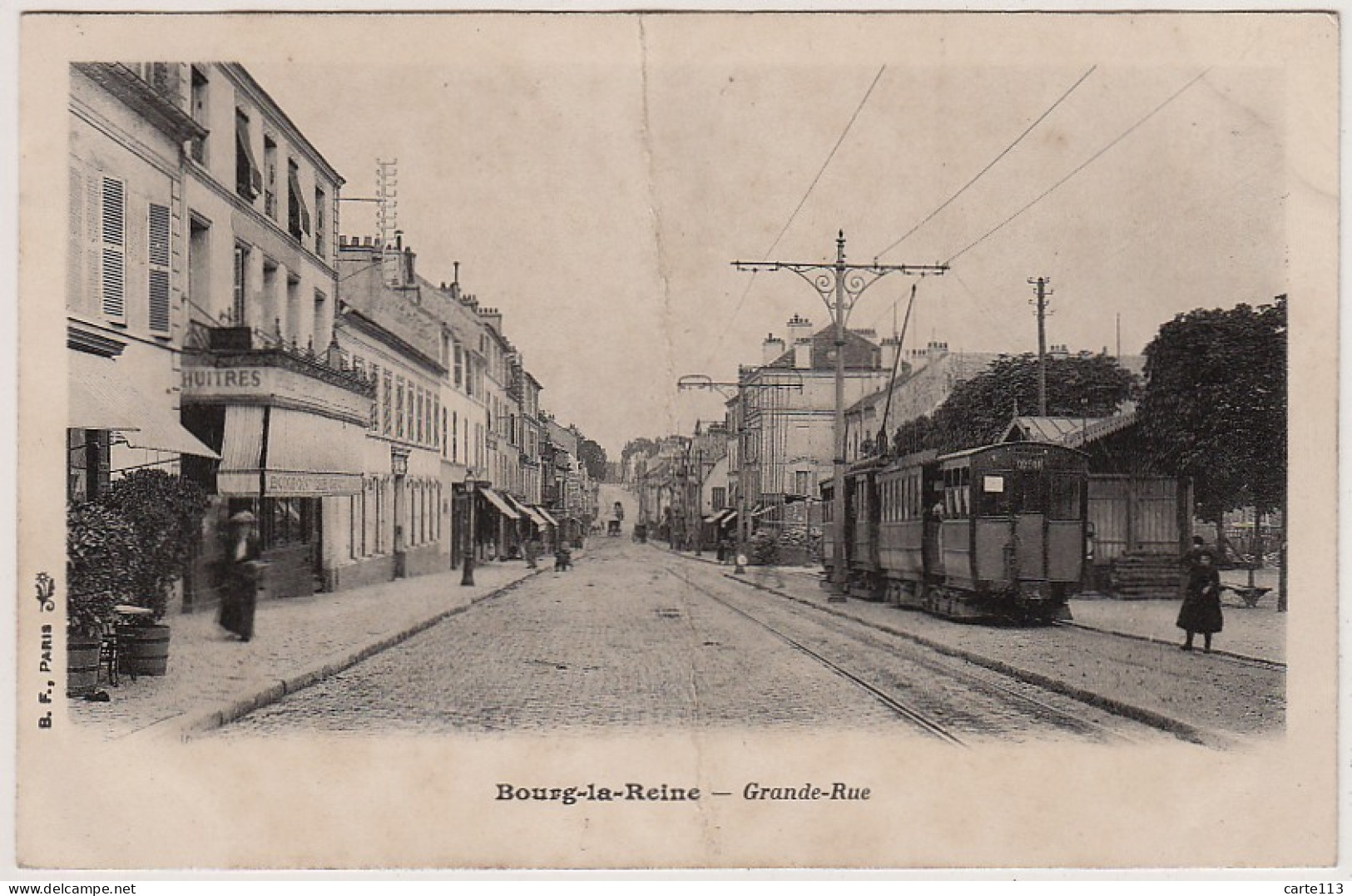 92 - B13274CPA - BOURG LA REINE - Grande Rue, Tramway - Carte Pionnière - Assez Bon état - HAUTS-DE-SEINE - Bourg La Reine