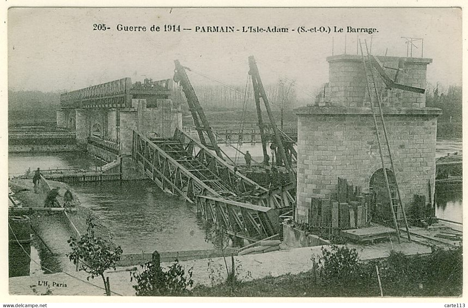95 - B12521CPA - PARMAIN - L'ISLE ADAM - Le Barrage - Guerre 1914 - Très Bon état - VAL-D'OISE - Parmain
