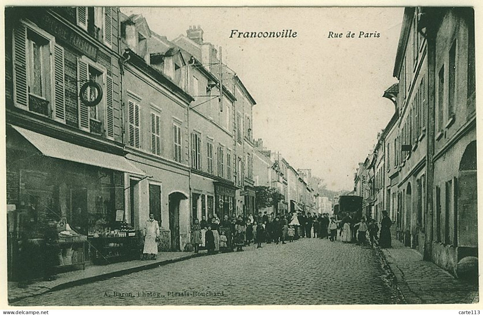 95 - B12497CPA - FRANCONVILLE - Rue De Paris - épicerie Parisienne - Parfait état - VAL-D'OISE - Franconville