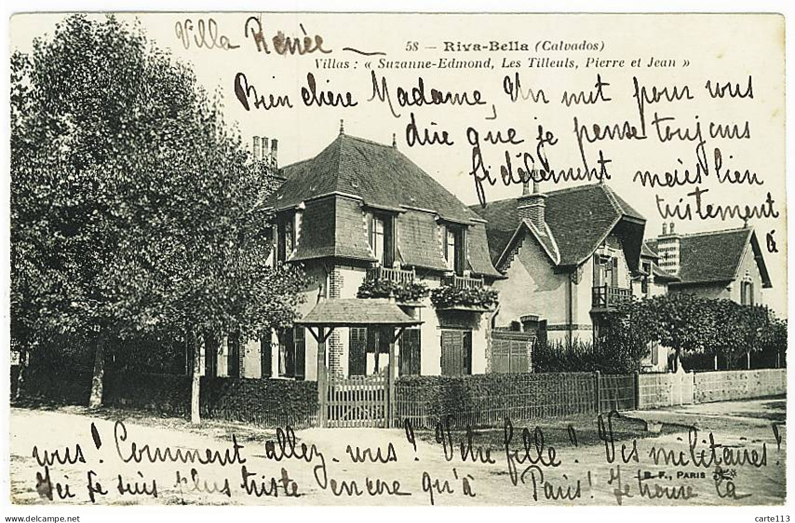 14 - B9263CPA - RIVA BELLA - Villas Suzanne-edmond, Tilleuls, Pierre Et Jean - Très Bon état - CALVADOS - Riva Bella