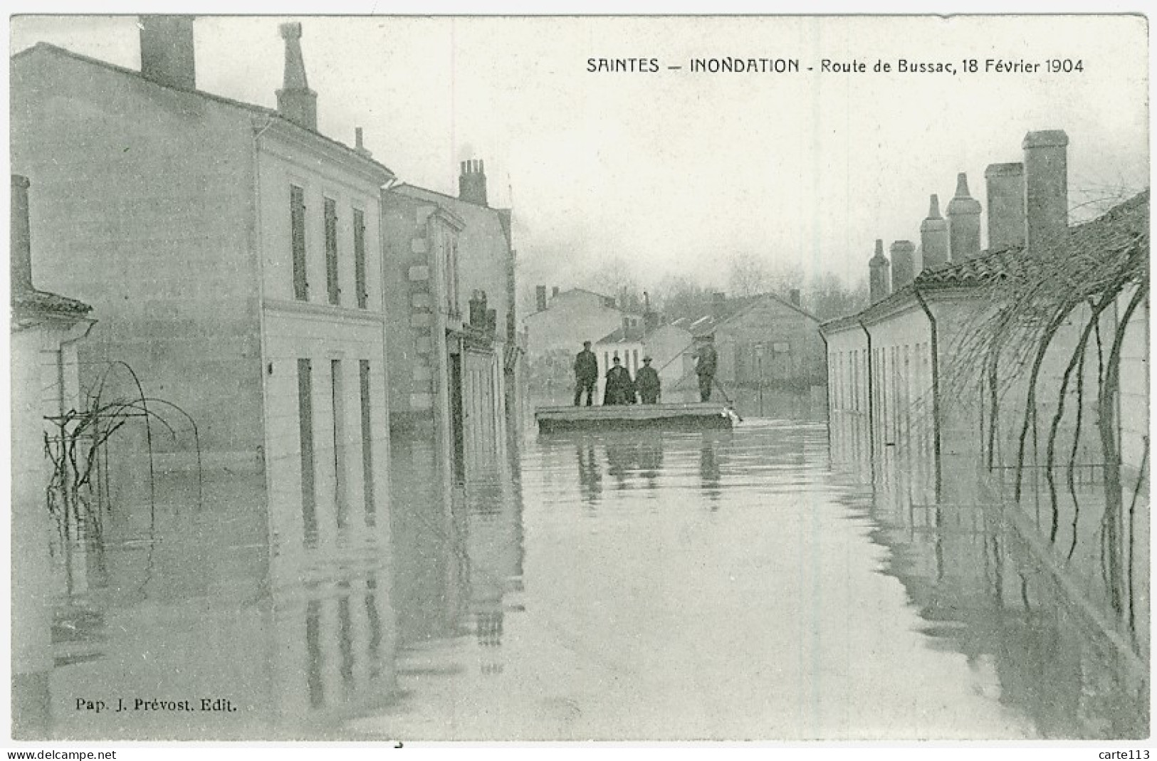 17 - B8090CPA - SAINTES - Inondation Route De Bussac Fevrier 1904 - Très Bon état - CHARENTE-MARITIME - Saintes