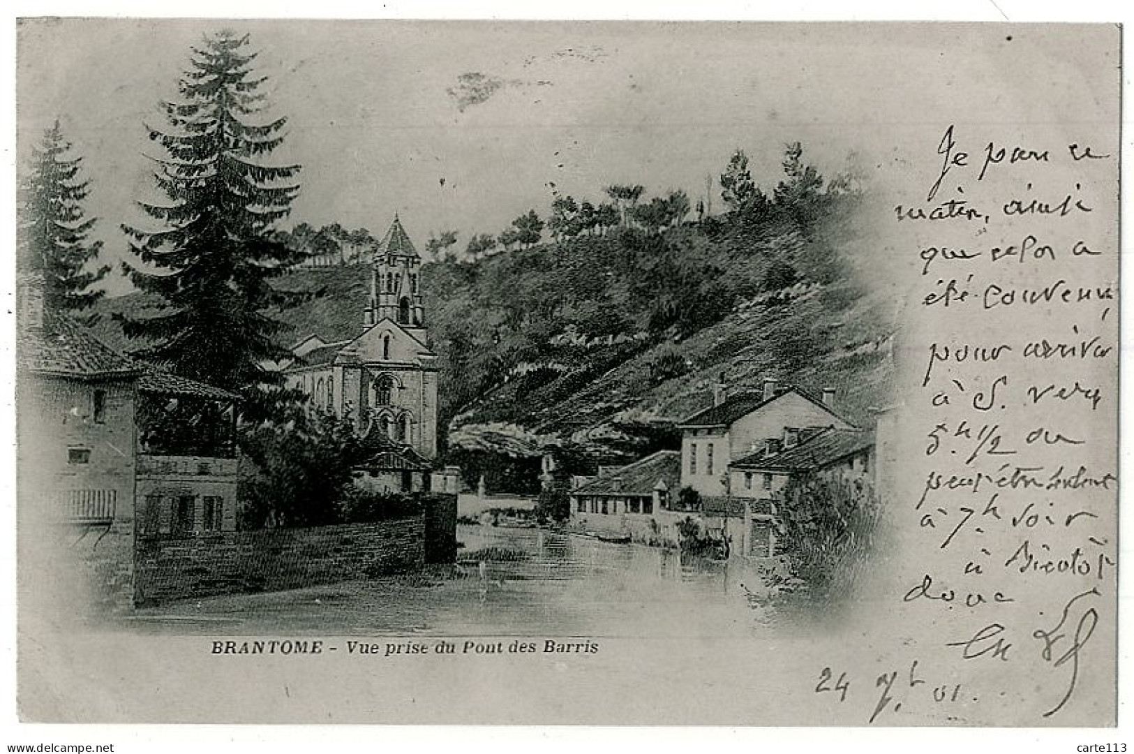 24 - B6782CPA - BRANTOME - Vue Prise Du Pont Des Barris - Bon état - DORDOGNE - Brantome