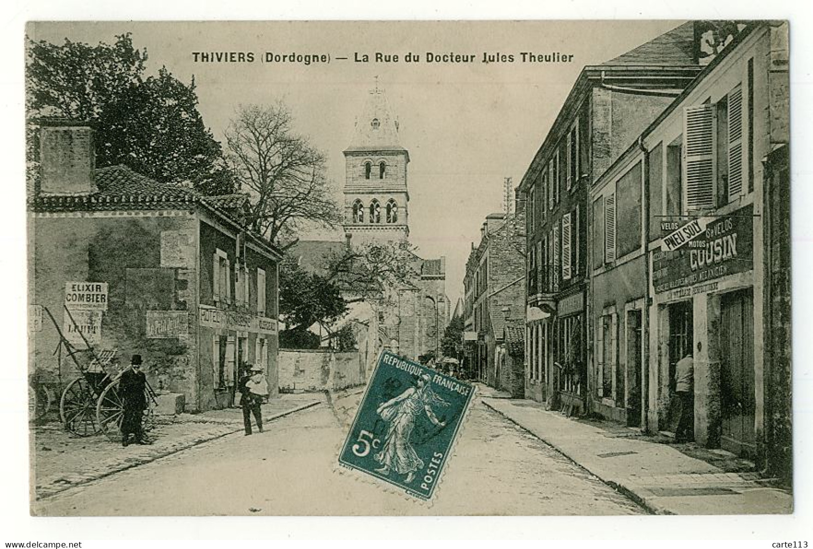 24 - B6442CPA - THIVIERS - La Rue Du Docteur Jules THEULIER - Très Bon état - DORDOGNE - Thiviers