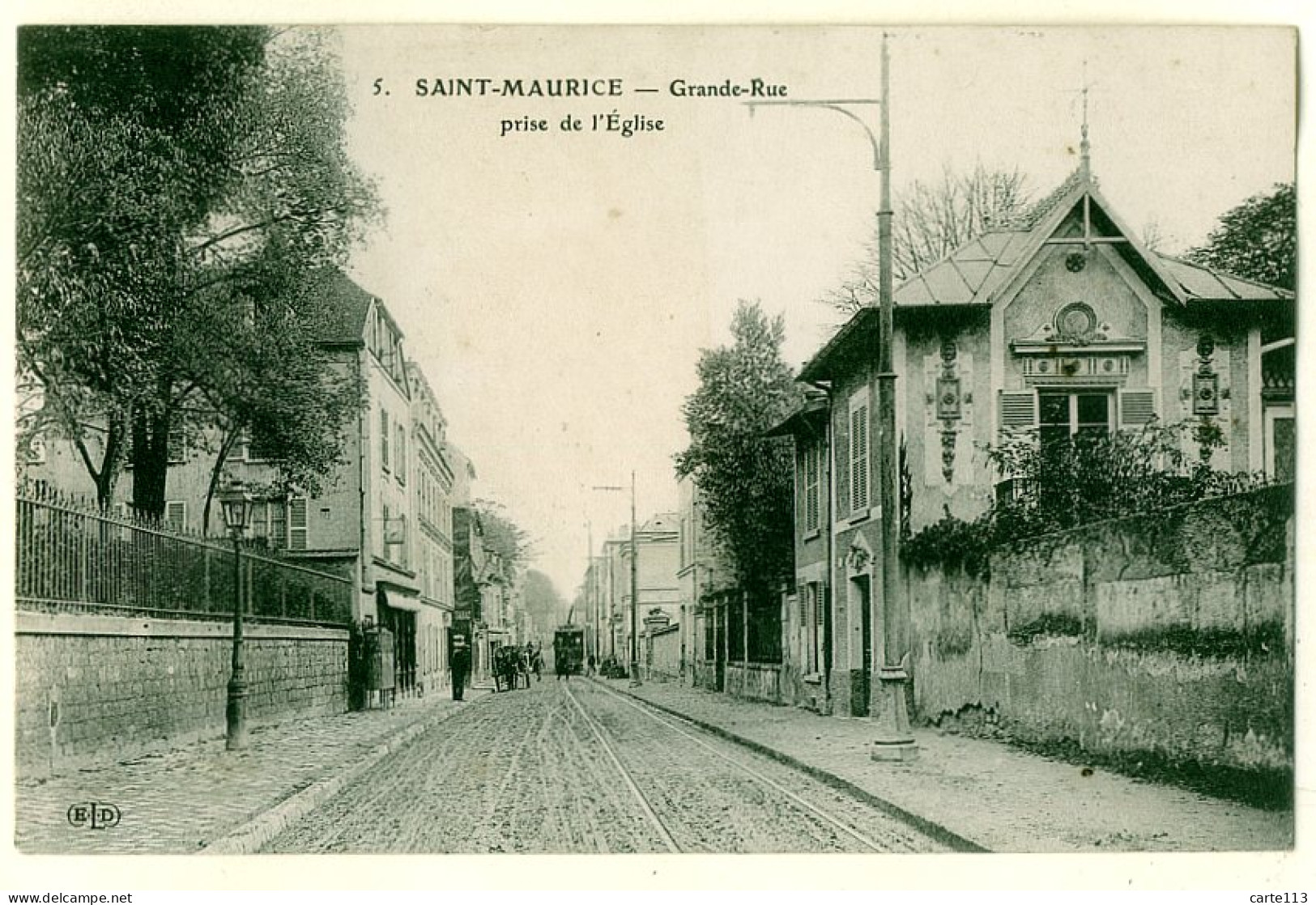 94 - B18606CPA - SAINT MAURICE - Grande Rue Prise De Eglise - Tram - Très Bon état - VAL-DE-MARNE - Saint Maurice