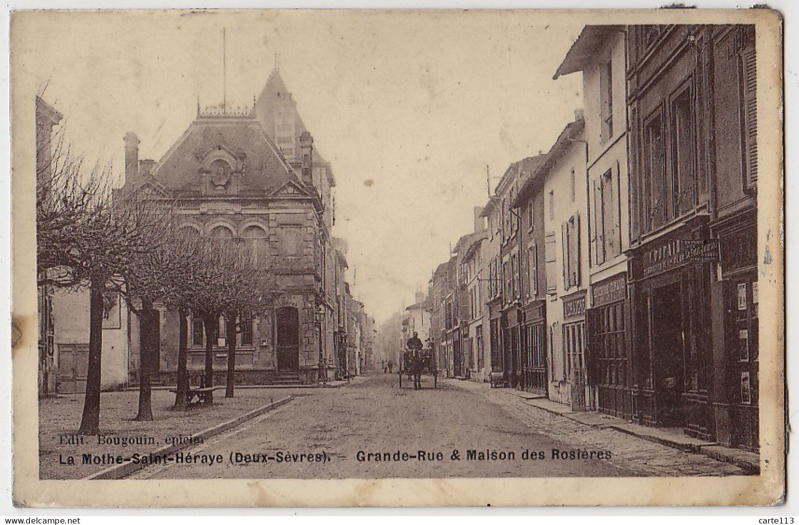 79 - B18060CPA - LA MOTHE SAINT HERAY - HERAYE - Grande Rue Et Maison Des Rosieres - Assez Bon état - DEUX-SEVRES - La Mothe Saint Heray