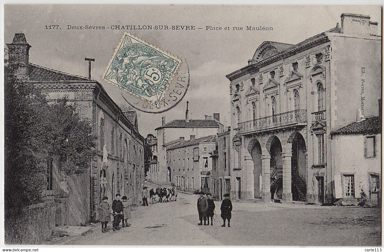 79 - B17969CPA - CHATILLON SUR SEVRE - Place Et Rue Mauleon - Très Bon état - DEUX-SEVRES - Autres & Non Classés