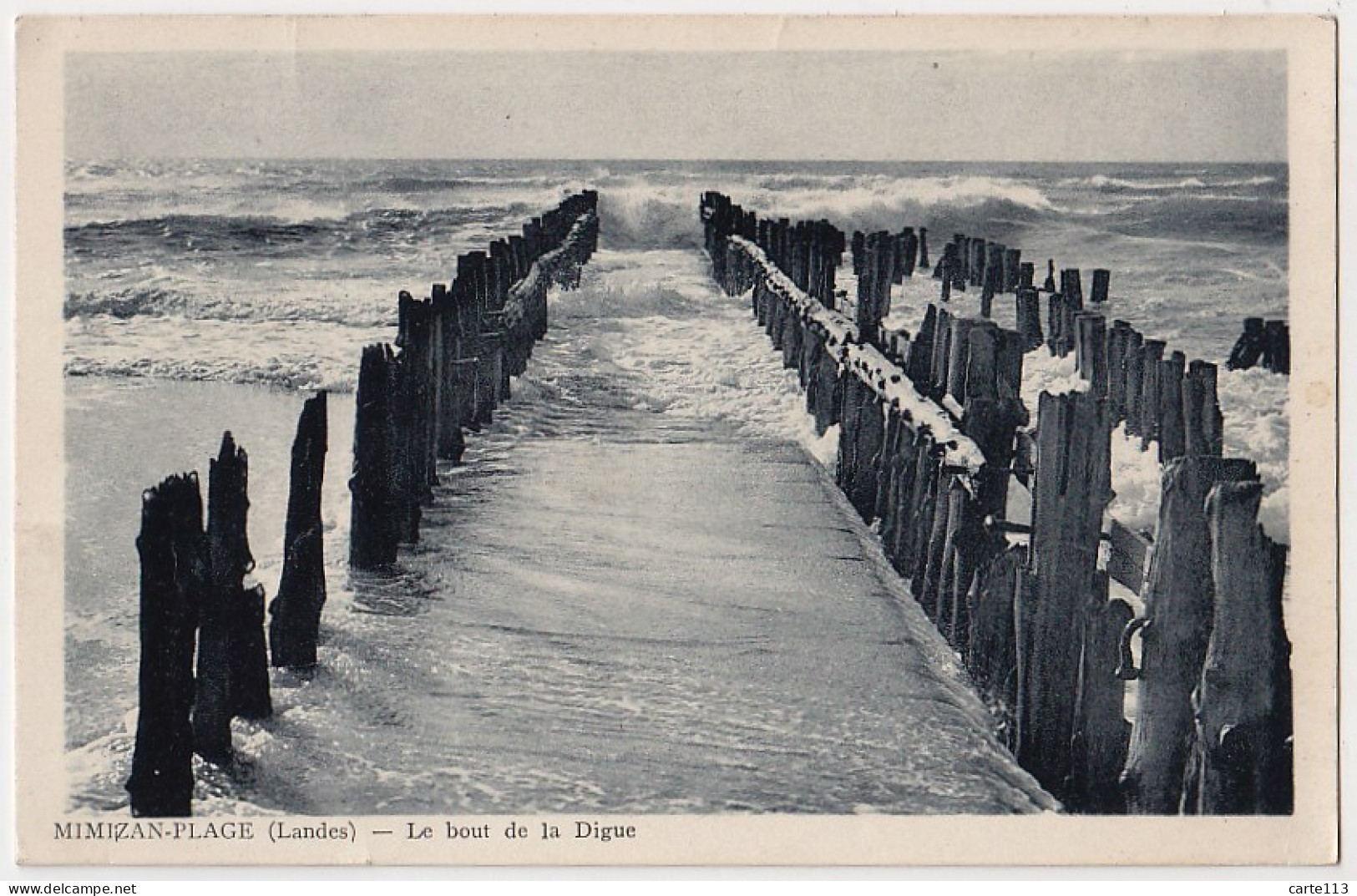 40 - B17023CPA - MIMIZAN PLAGE - Le Bout De La Digue - Parfait état - LANDES - Mimizan Plage