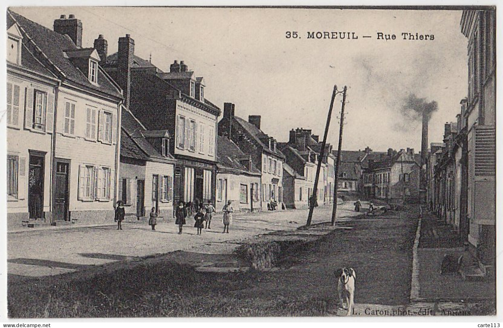 80 - B16853CPA - MOREUIL - Rue Thiers - Très Bon état - SOMME - Moreuil