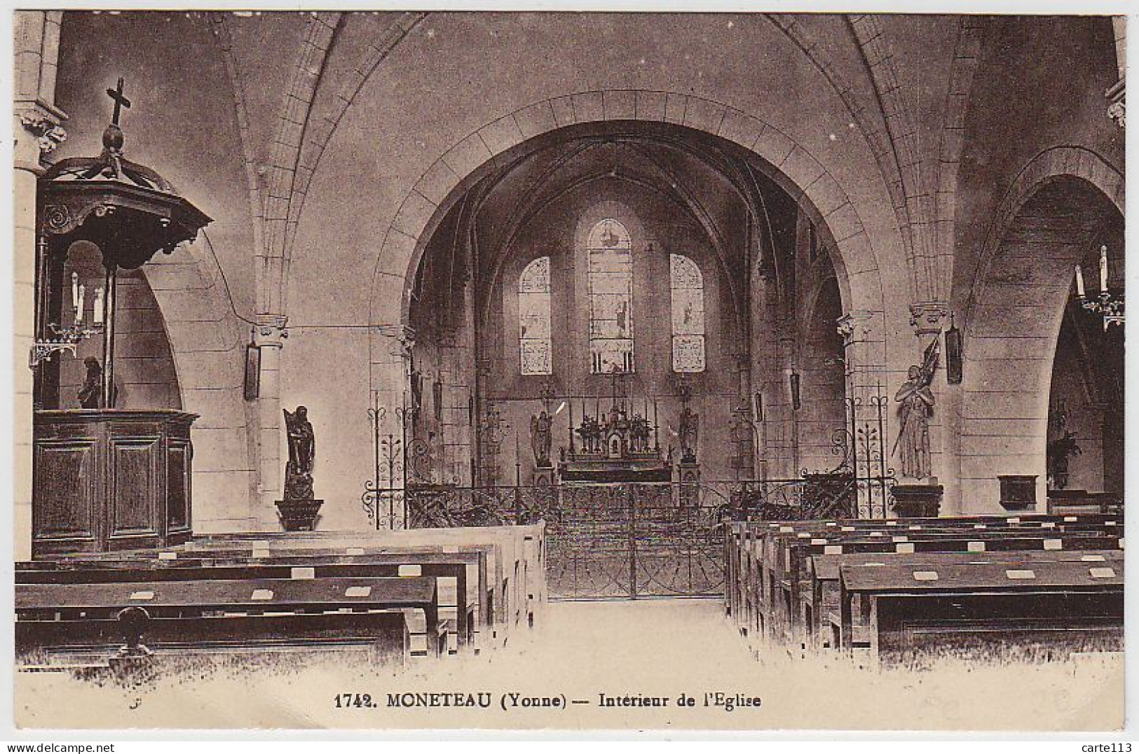 89 - B14243CPA - MONETEAU - Interieur Eglise - Très Bon état - YONNE - Moneteau