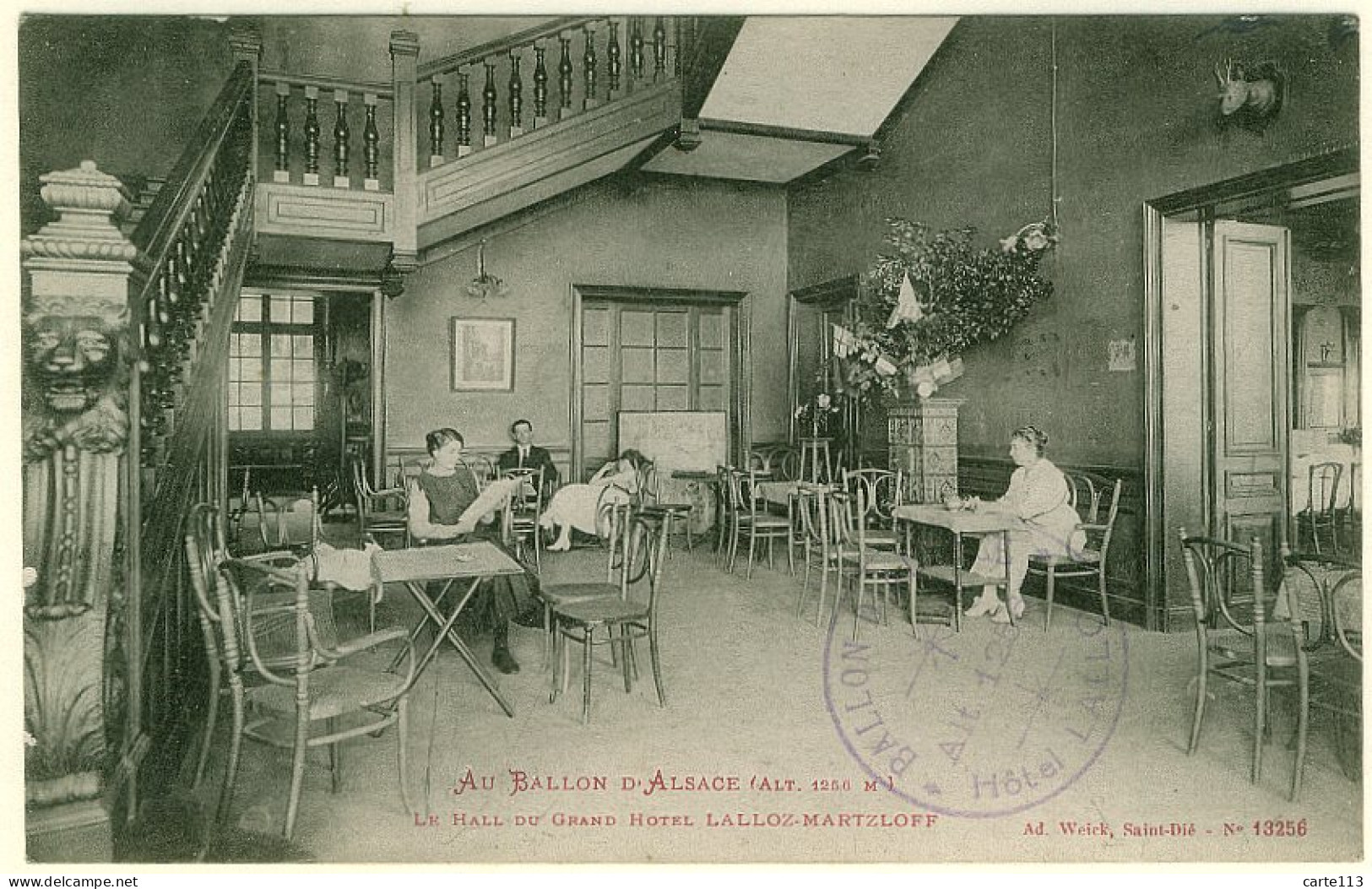 90 - B13785CPA - BALLON D'ALSACE - Le Hall Du Grand Hotel LALLOZ MARTZLOFF - Très Bon état - TERRITOIRE DE BELFORT - Autres & Non Classés