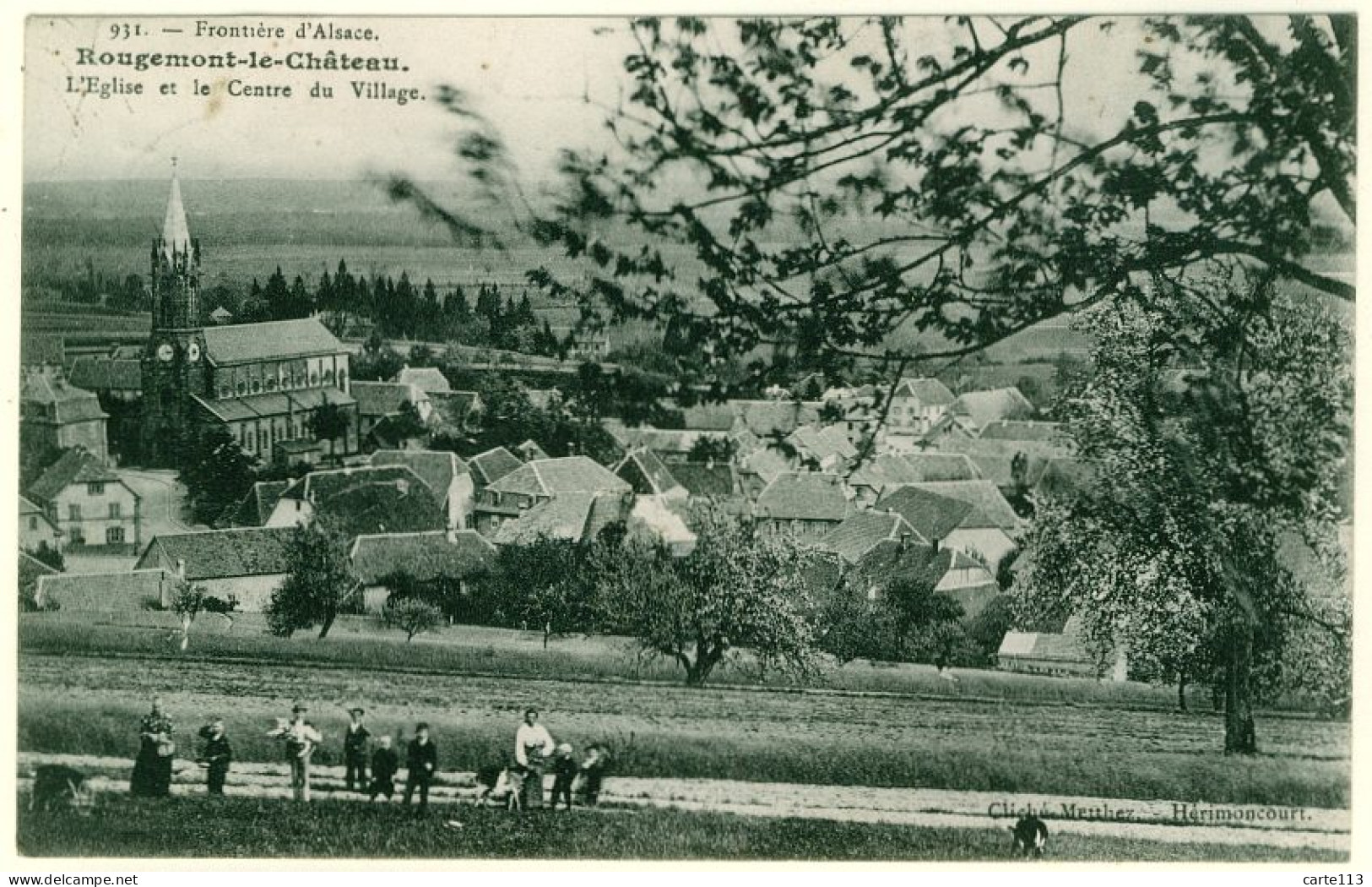 90 - B13798CPA - ROUGEMONT LE CHÂTEAU - Eglise Et Le Centre Du Village - Très Bon état - TERRITOIRE DE BELFORT - Autres & Non Classés