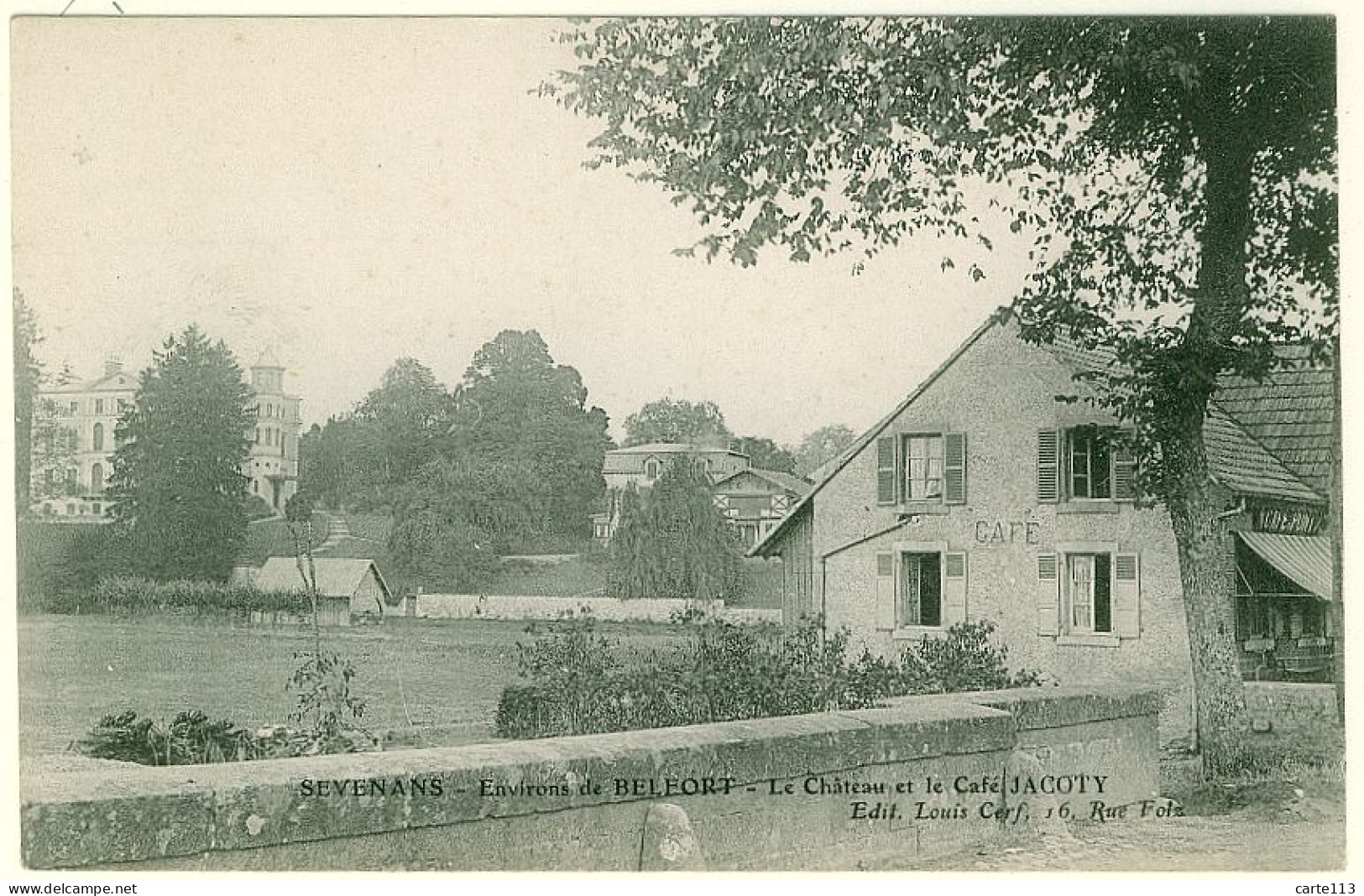 90 - B13794CPA - SEVENANS - Café JACOTY Et Le Château - Parfait état - TERRITOIRE DE BELFORT - Autres & Non Classés