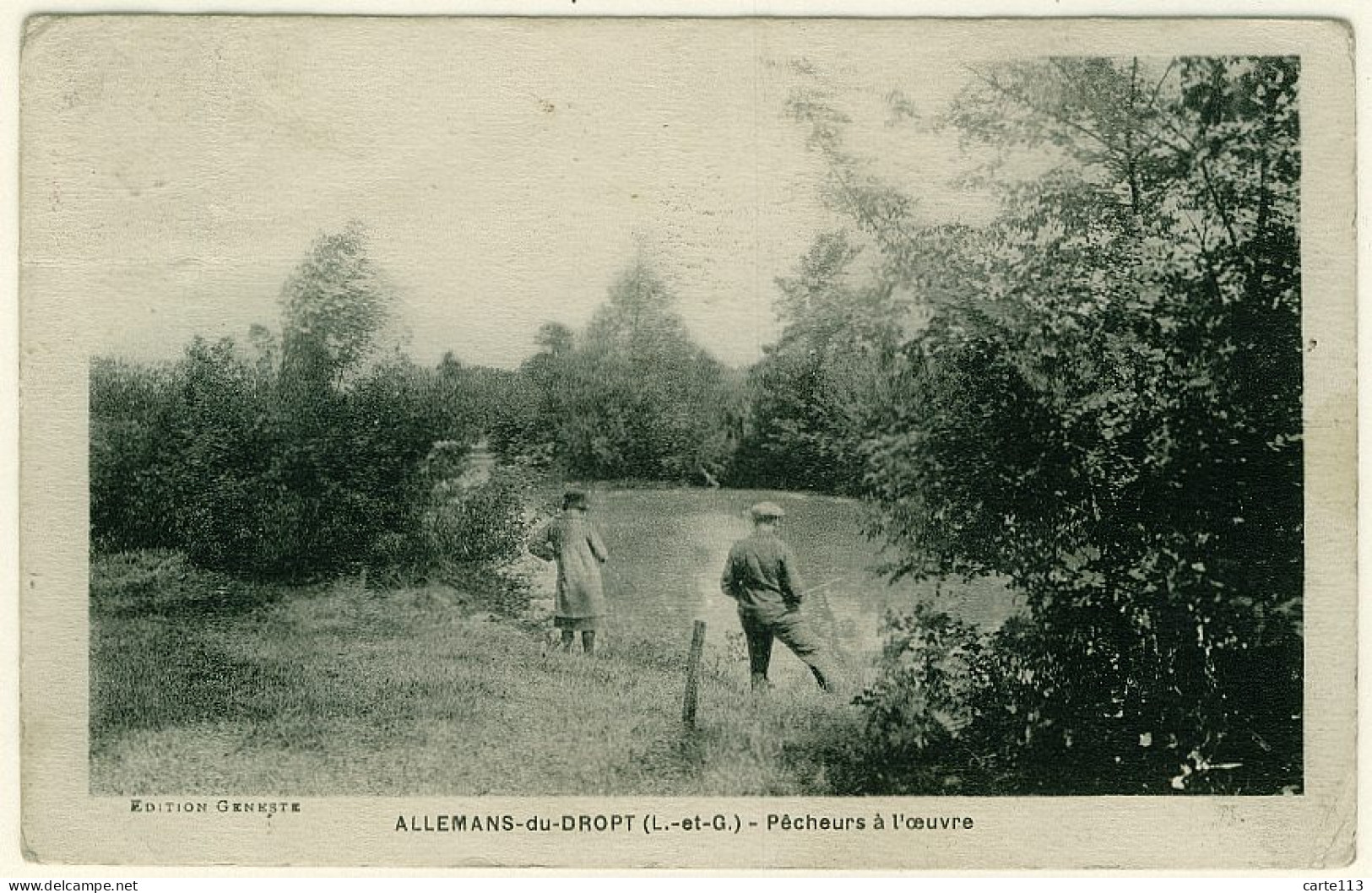 47 - B13780CPA - ALLEMANS DU DROPT - Pecheurs A L'oeuvre - Bon état - LOT-ET-GARONNE - Autres & Non Classés