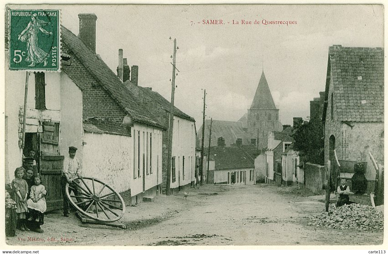 62 - B13744CPA - SAMER - La Rue De Questrecques - Charron - Très Bon état - PAS-DE-CALAIS - Samer