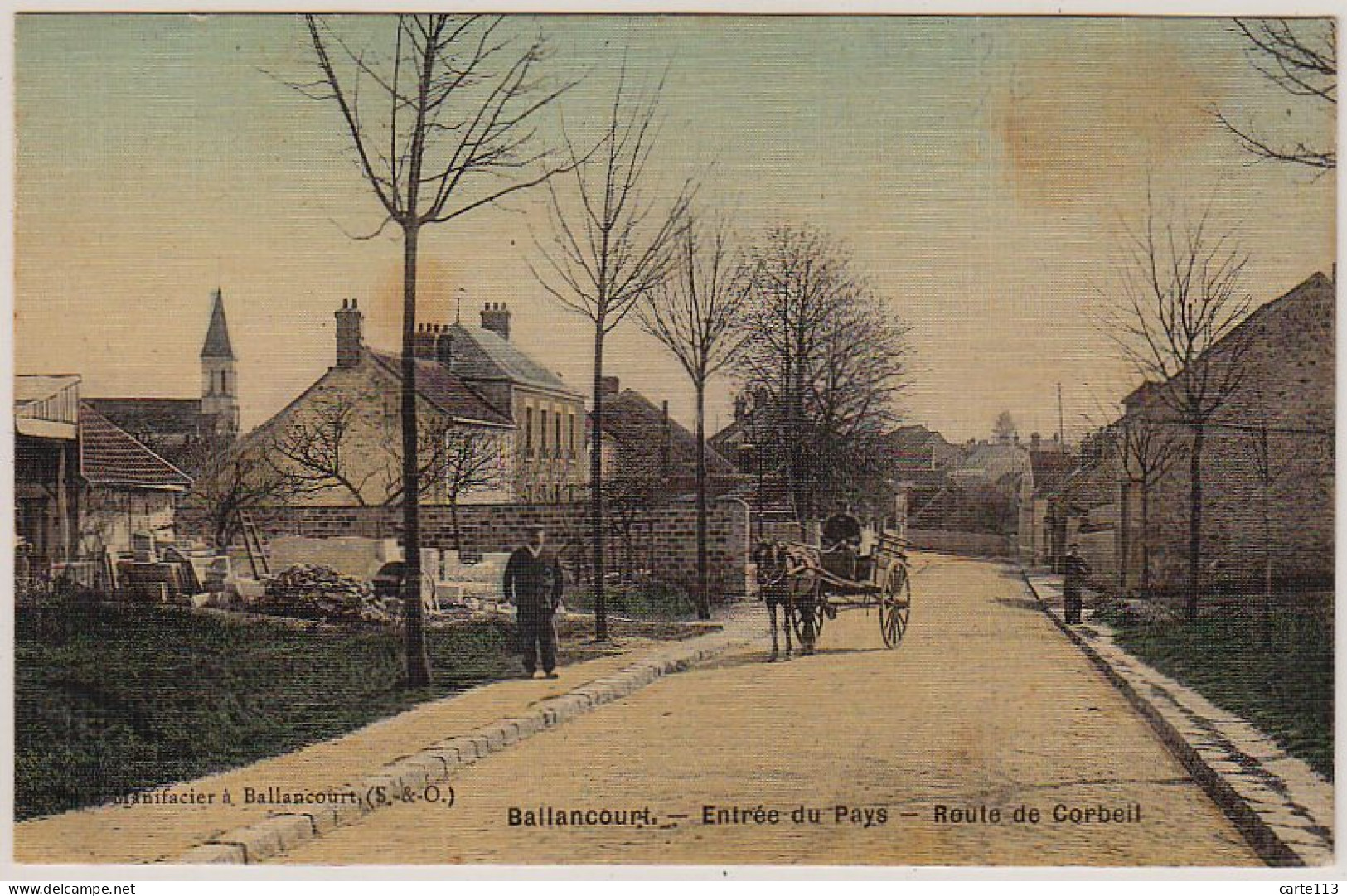 91 - B13717CPA - BALLANCOURT - Entrée Du Pays, Route De Corbeil - Tailleur De Pierre - Bon état - ESSONNE - Ballancourt Sur Essonne