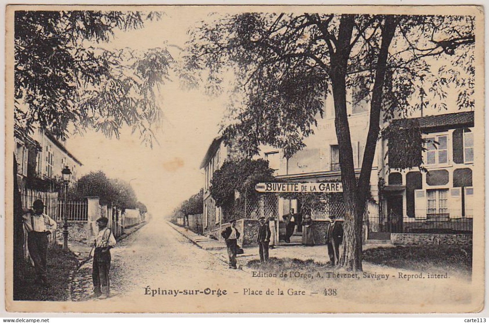 91 - B13630CPA - EPINAY SUR ORGE - Place De La Gare - Buvette De La Gare - Très Bon état - ESSONNE - Epinay-sur-Orge