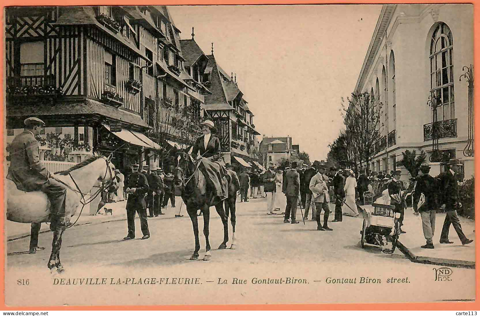 14 - B33801CPA - DEAUVILLE LA PLAGE FLEURIE - La Rue Gontaut-Biron - Très Bon état - CALVADOS - Deauville