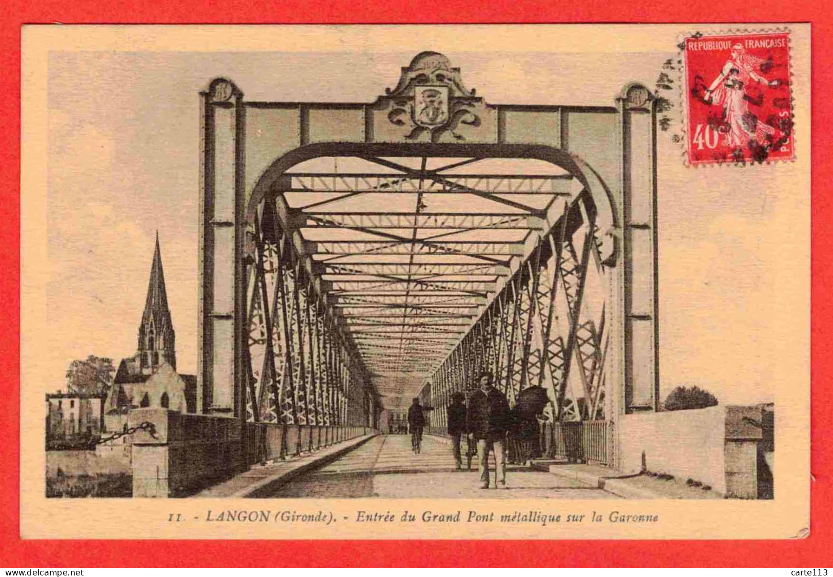 33 - B29149CPA - LANGON - Le Grand Pont Métallique Sur La Garonne - Très Bon état - GIRONDE - Langon