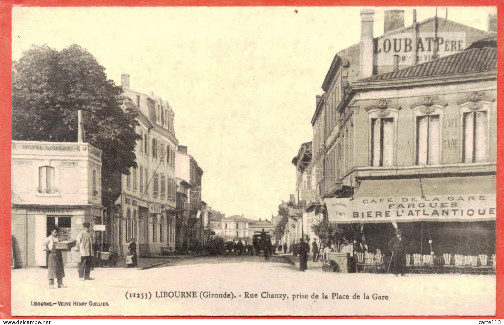 33 - B27815CPA - LIBOURNE - Rue CHANZY - Café De Gare - Très Bon état - GIRONDE - Libourne