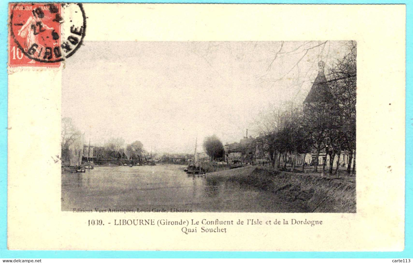 33 - B27807CPA - LIBOURNE - Le Confluent De L'Isle Et De La Dordogne - Quai Souchet - Très Bon état - GIRONDE - Libourne