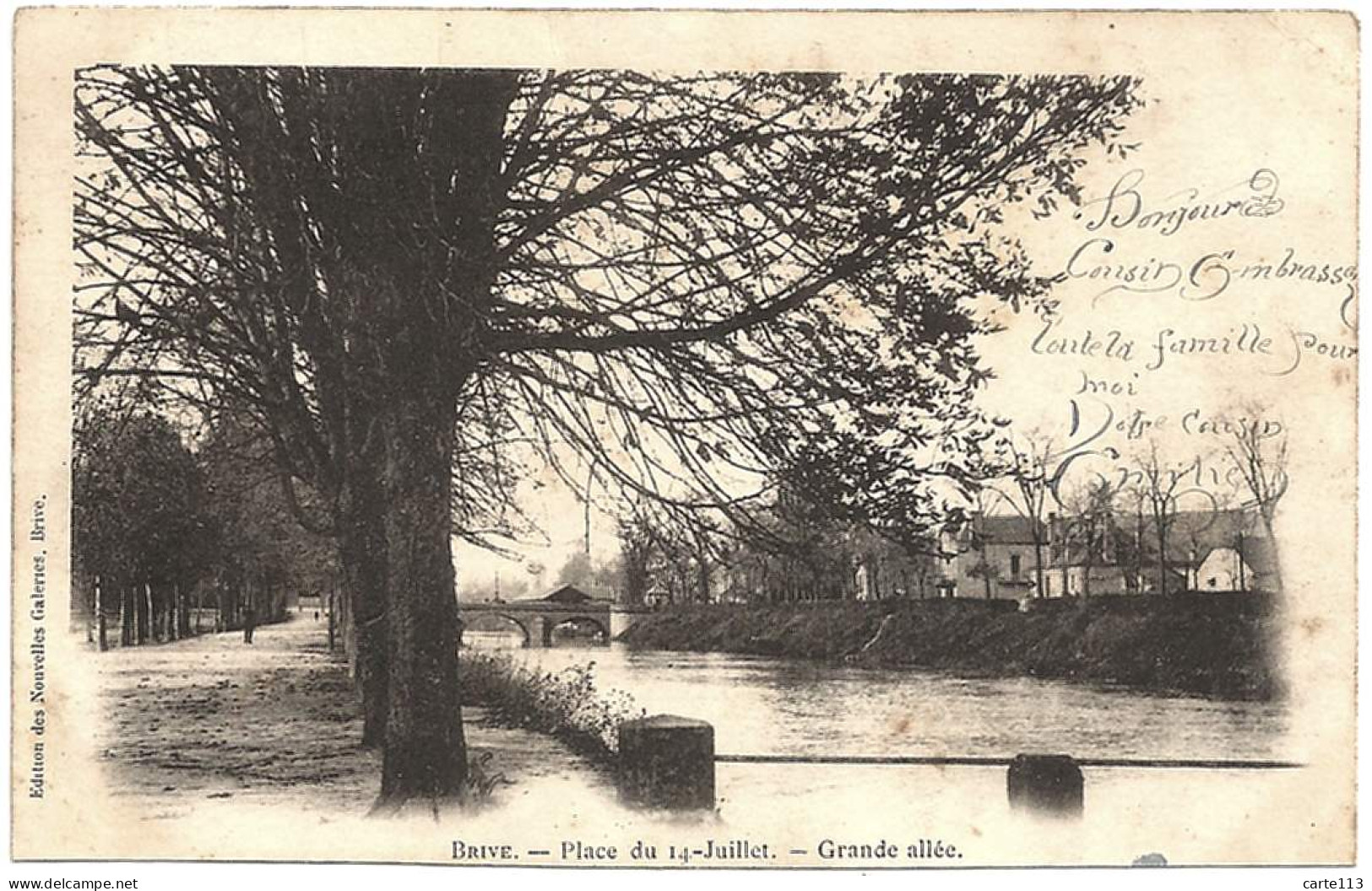 19 - B23418CPA - BRIVE - Place Du 14 Juillet - Grande Allée - Carte Pionniere - Très Bon état - CORREZE - Brive La Gaillarde