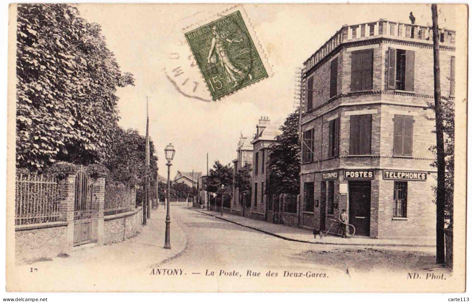 92 - B22205CPA - ANTONY - La Poste - Rue Des Deux Gares - Très Bon état - HAUTS-DE-SEINE - Antony