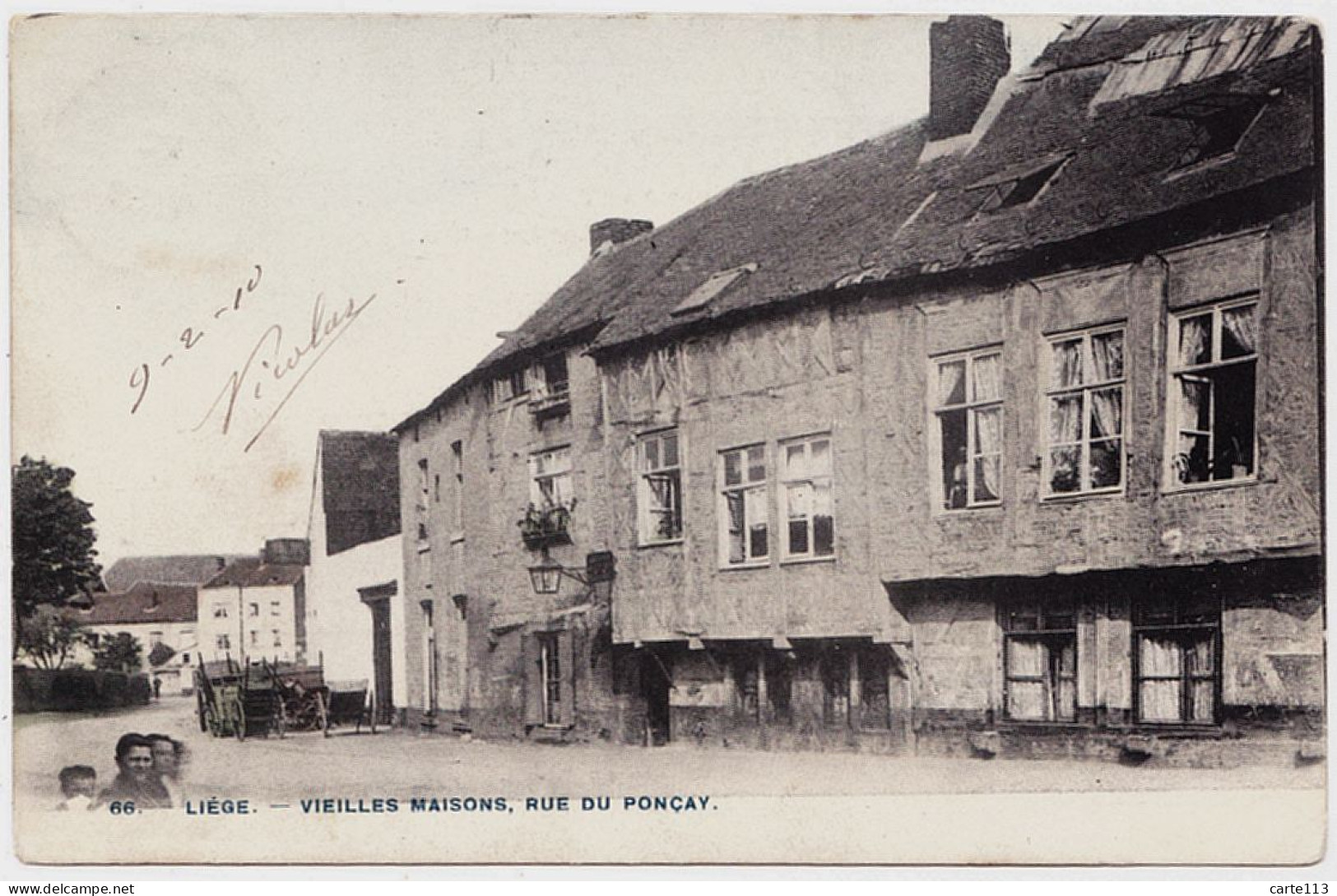 0 - B20713CPA - LIEGE - BELGIQUE - Rue Du Poncay - Vieilles Maisons - Carte Pionniere - Très Bon état - EUROPE - Luik