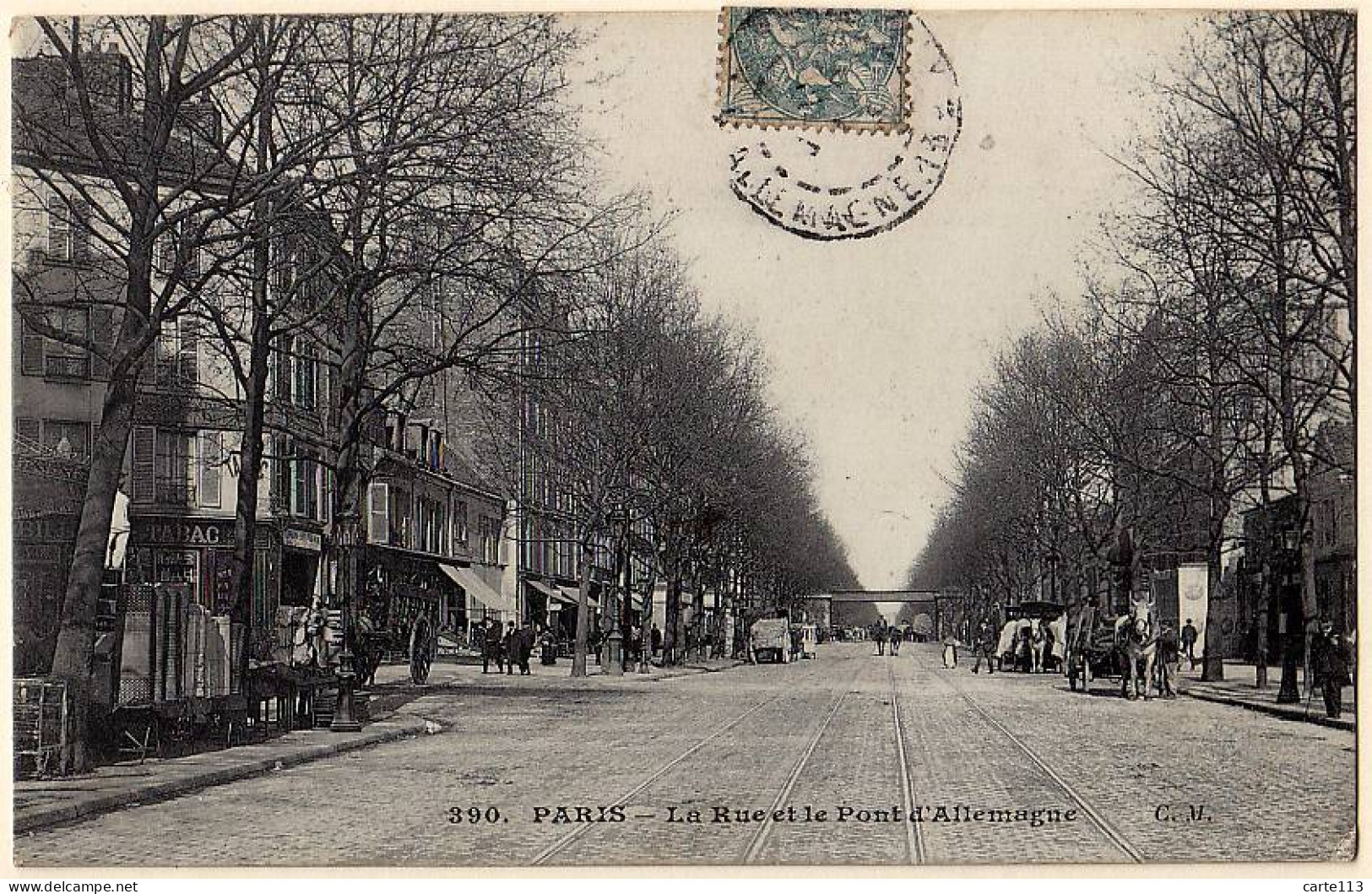 75 - B19924CPA - PARIS - ARR. 19 - La Rue Et Le Pont Allemagne - Très Bon état - PARIS - Arrondissement: 19
