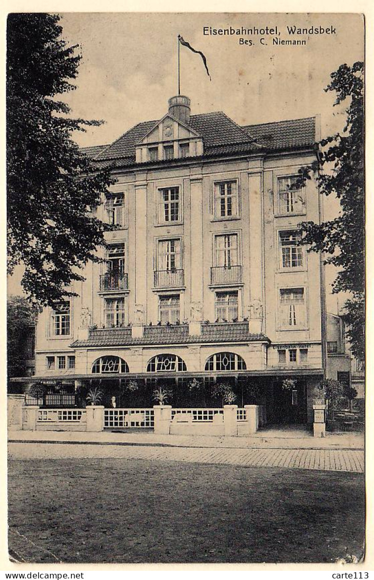 0 - B19638CPA - ALLEMAGNE -Wandsbek - Eisenbahnhotel, C. Niemann - Bon état - EUROPE - Wandsbek