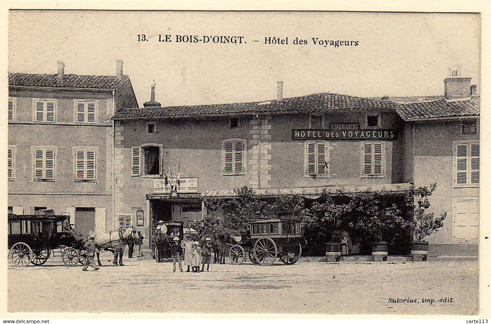 69 - T19529CPA - LE BOIS D' OINGT - Hotel Des Voyageurs - Très Bon état - RHONE - Le Bois D'Oingt