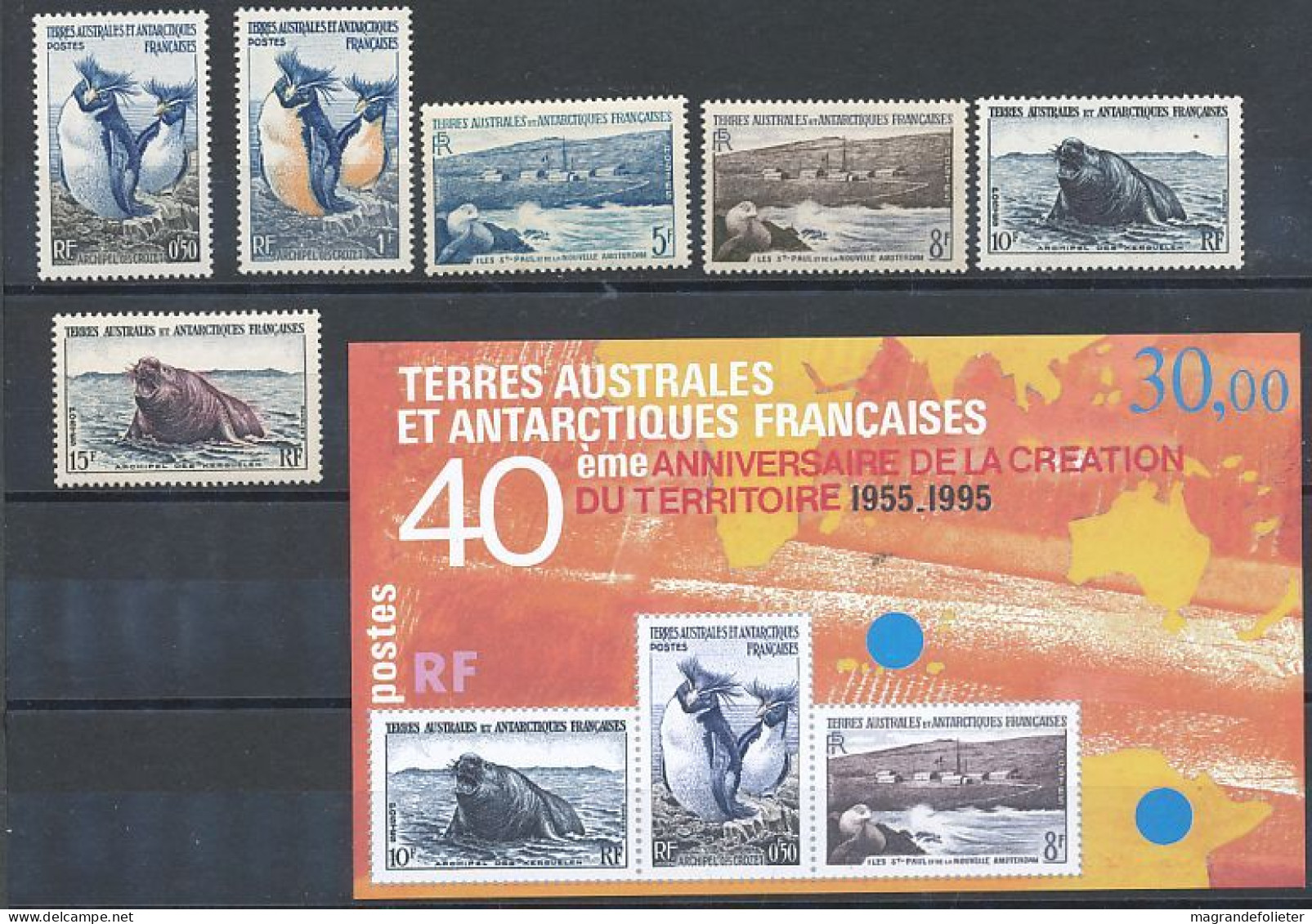 TIMBRE  ZEGEL STAMP LOT T.A.A.F. TERRES AUSTRALES ET ANTARTIQUES FRANCAISES 2-7 + BL 2 TOUS XX - Nuovi