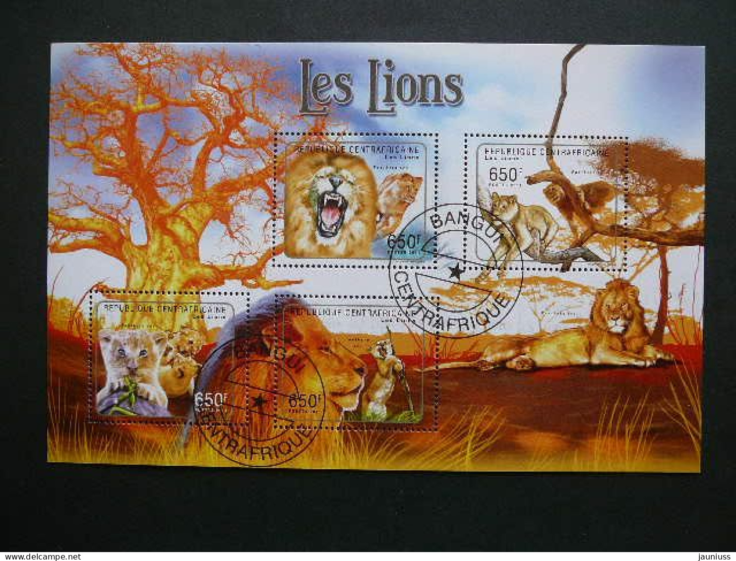 Lions. Löwen  # Central African Republic # 2011 Used S/s #123 Big Cats (cats Of Prey) - Big Cats (cats Of Prey)