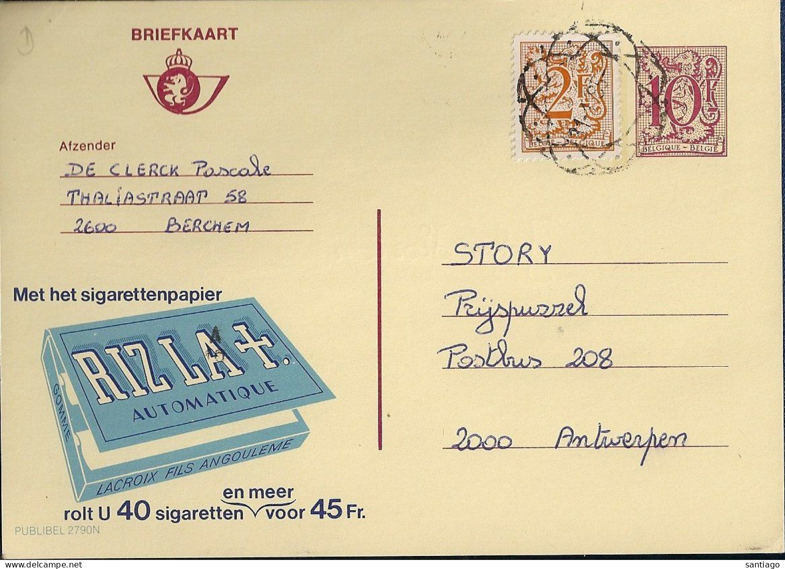 Publibel 2790A  N  ( Blinde Stempel  ) - Publibels