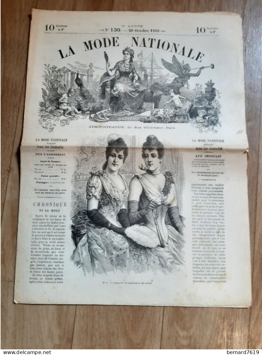 Revue -  La Mode Nationale  -  Annee 1888  - N° 130 - Revistas - Antes 1900