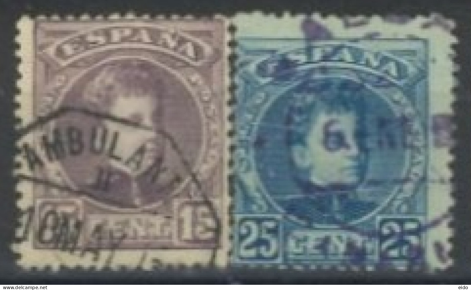 SPAIN, 1900/05, KING ALFONSO STAMPS SET OF 2, USED. - Oblitérés