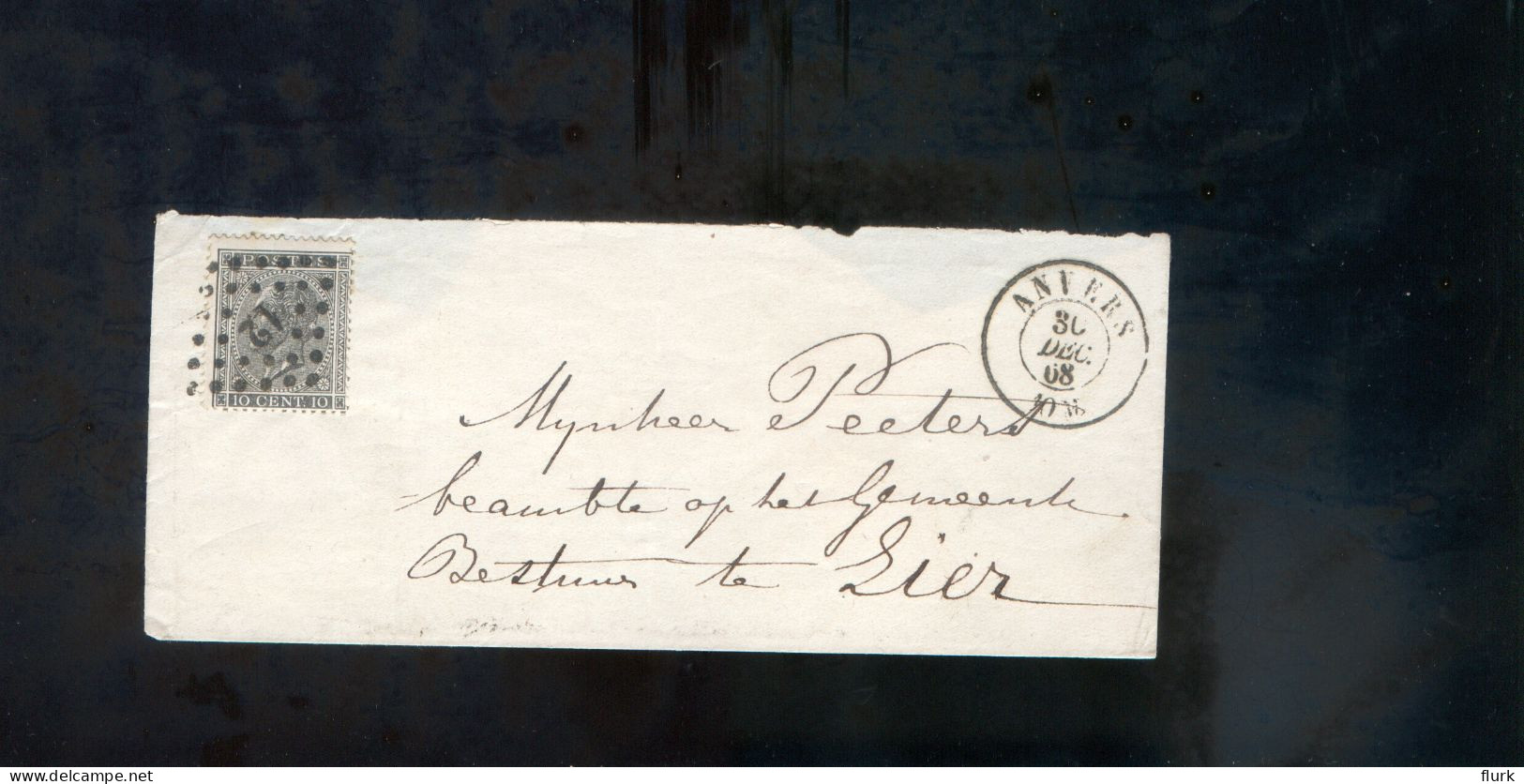 België OCB17 Gestempeld Op Brief Anvers-Lierre 1868 Perfect (2 Scans) - 1865-1866 Perfil Izquierdo