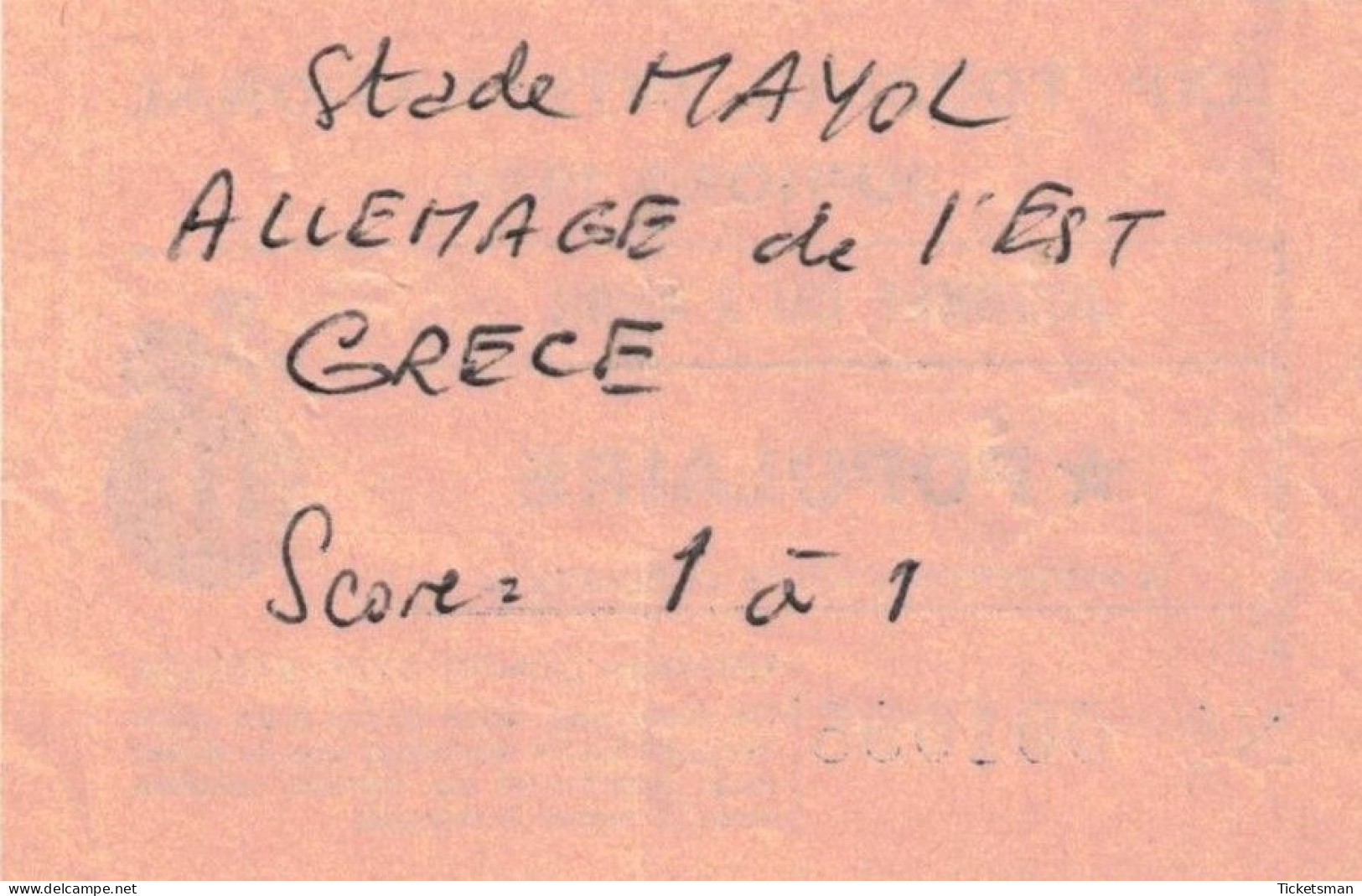 Football Ticket Billet Jegy Biglietto DDR East Germany - Greece Hellas 07/04/1968 XXI° Euro U19 - Tickets - Vouchers